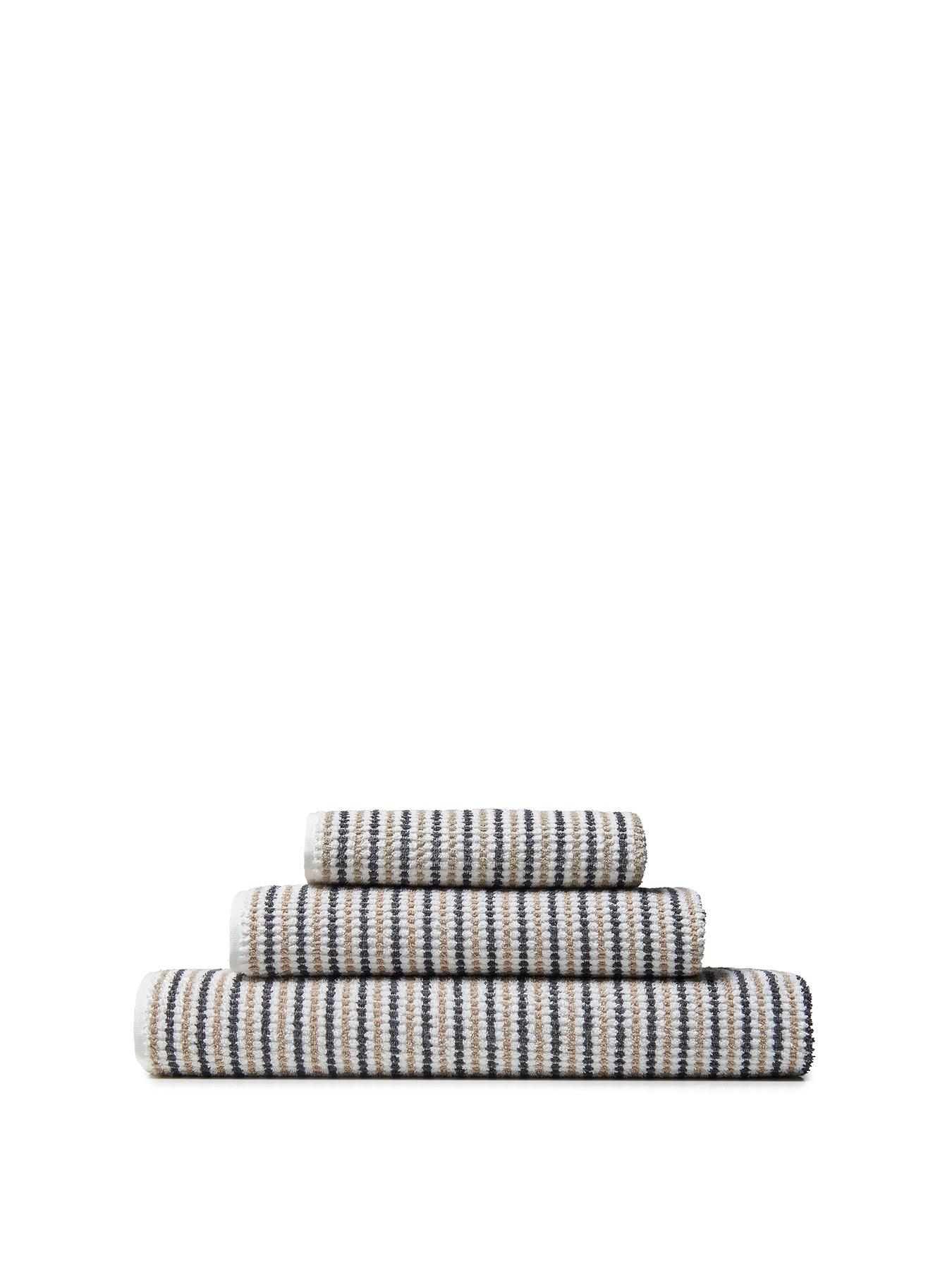 Image 2 of 4 of Catherine Lansfield Rice Weave Stripe Cotton Towel Collection