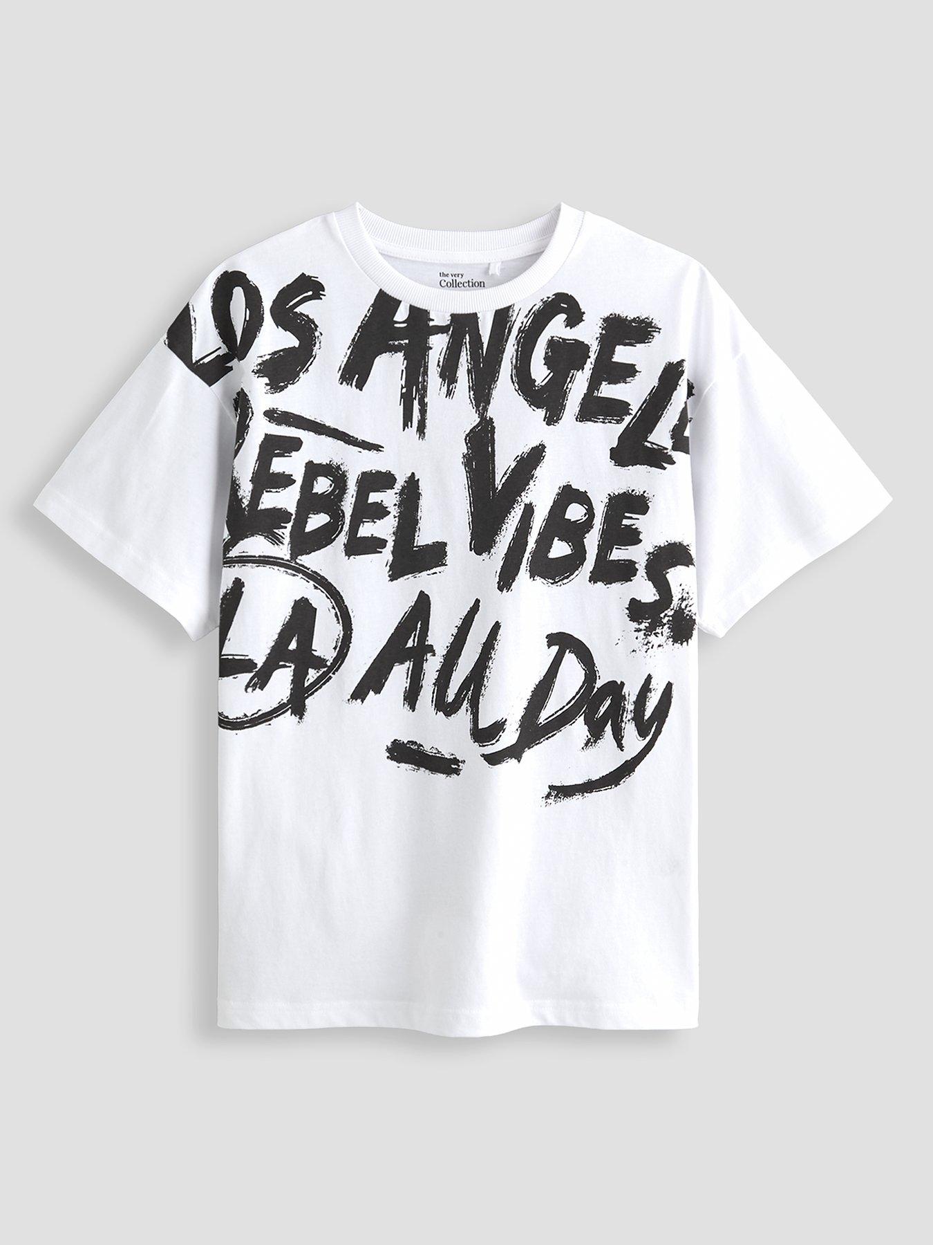 The Very Collection Boys Cotton Rich Graffiti T-Shirt - White