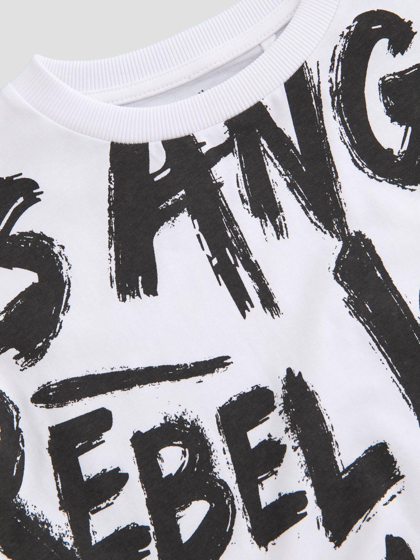Image 4 of 4 of The Very Collection Boys Cotton Rich Graffiti T-Shirt - White