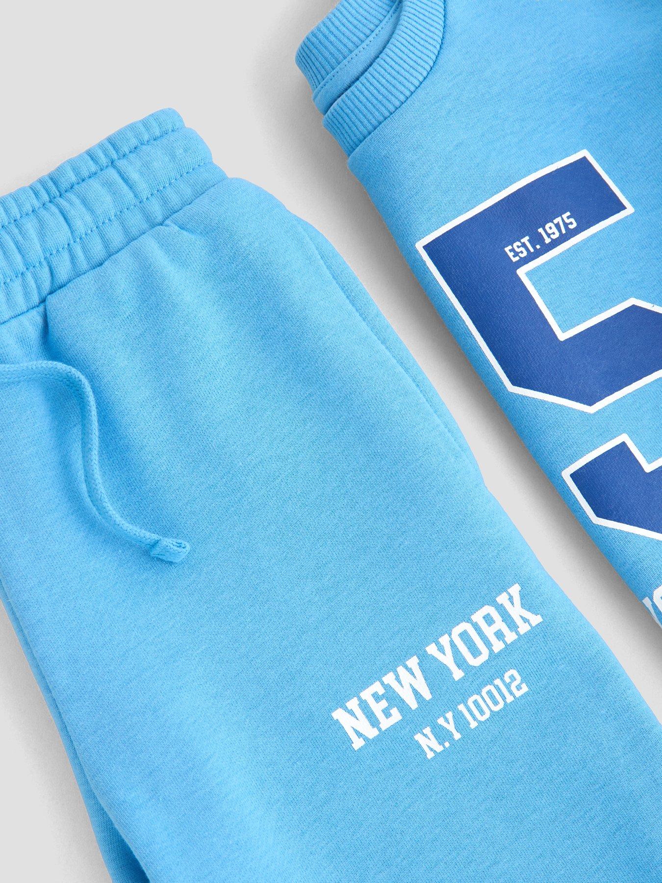 Image 5 of 5 of The Very Collection Boys Collegiate Sweatshirt And Joggers Outfit Set - Blue