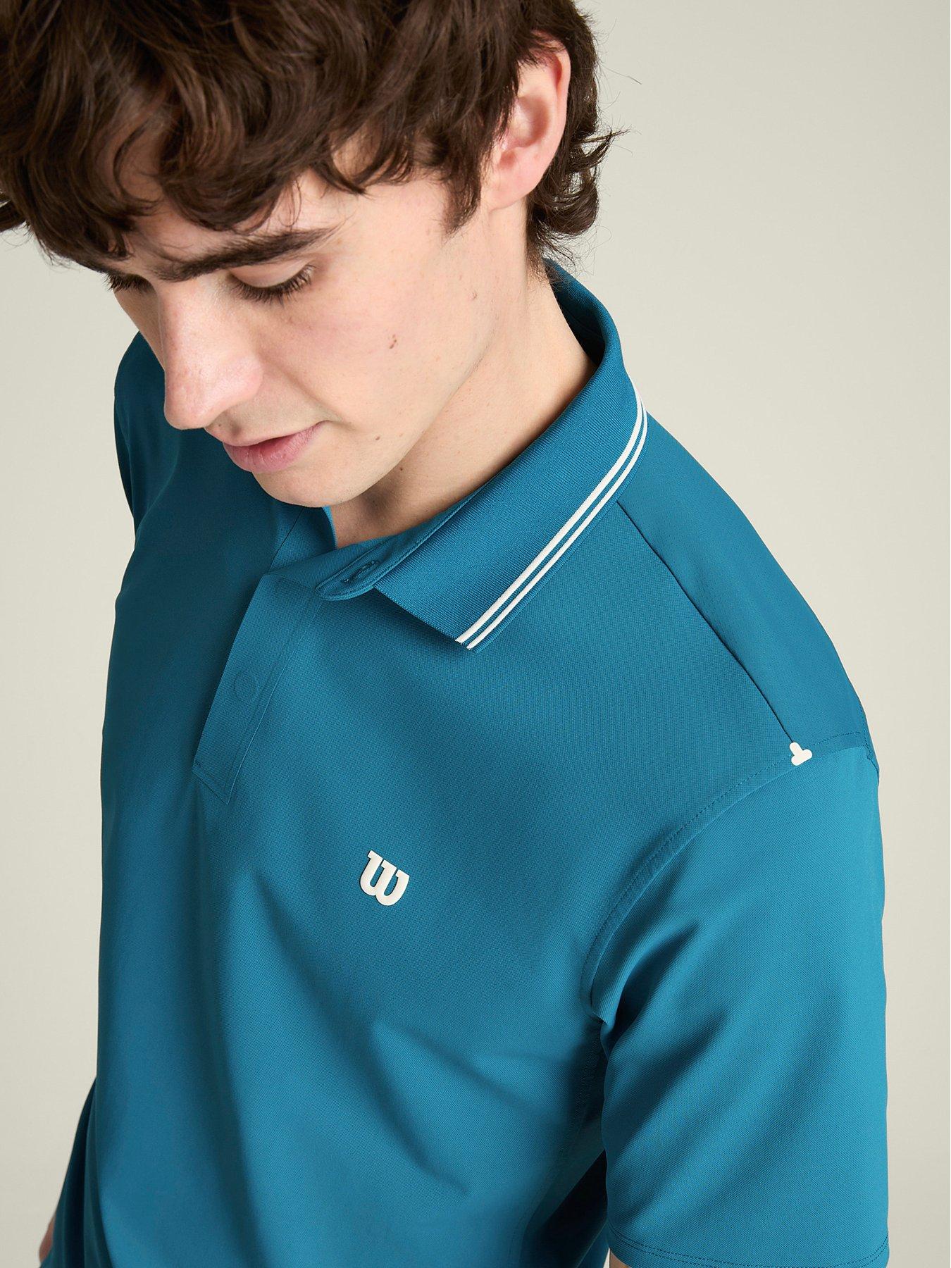 Image 4 of 4 of Wilson Mens Tennis Challengers Technical Polo - Blue