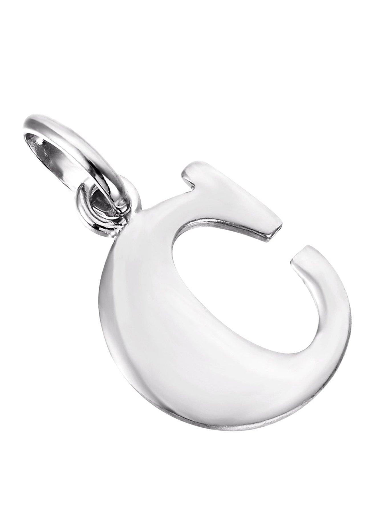 Seol + Gold Sterling Silver Alphabet Letter Charm Pendant (all alphabet)