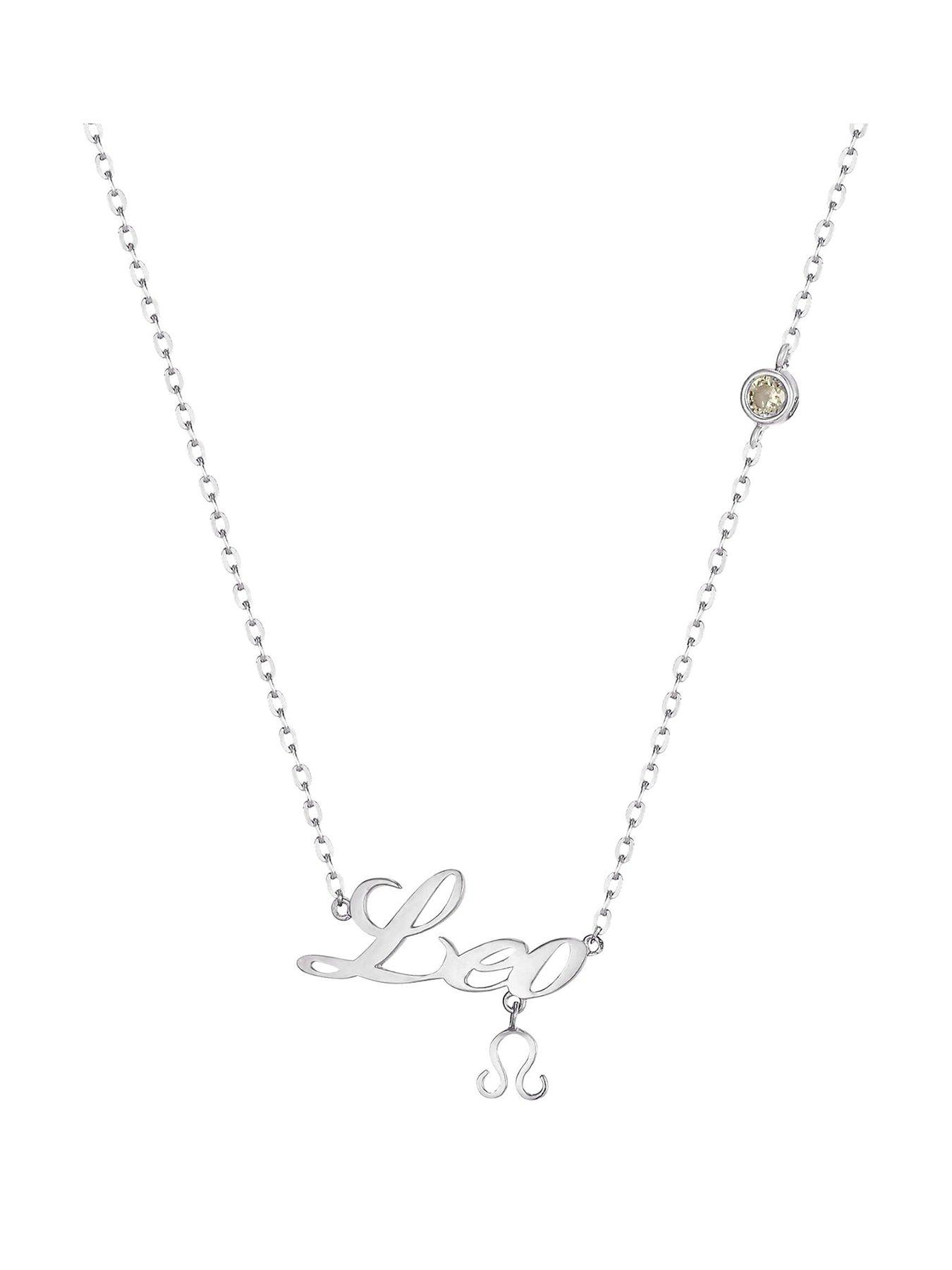 Seol + Gold Sterling Silver Birthstone Star Sign Necklace (all zodiac)