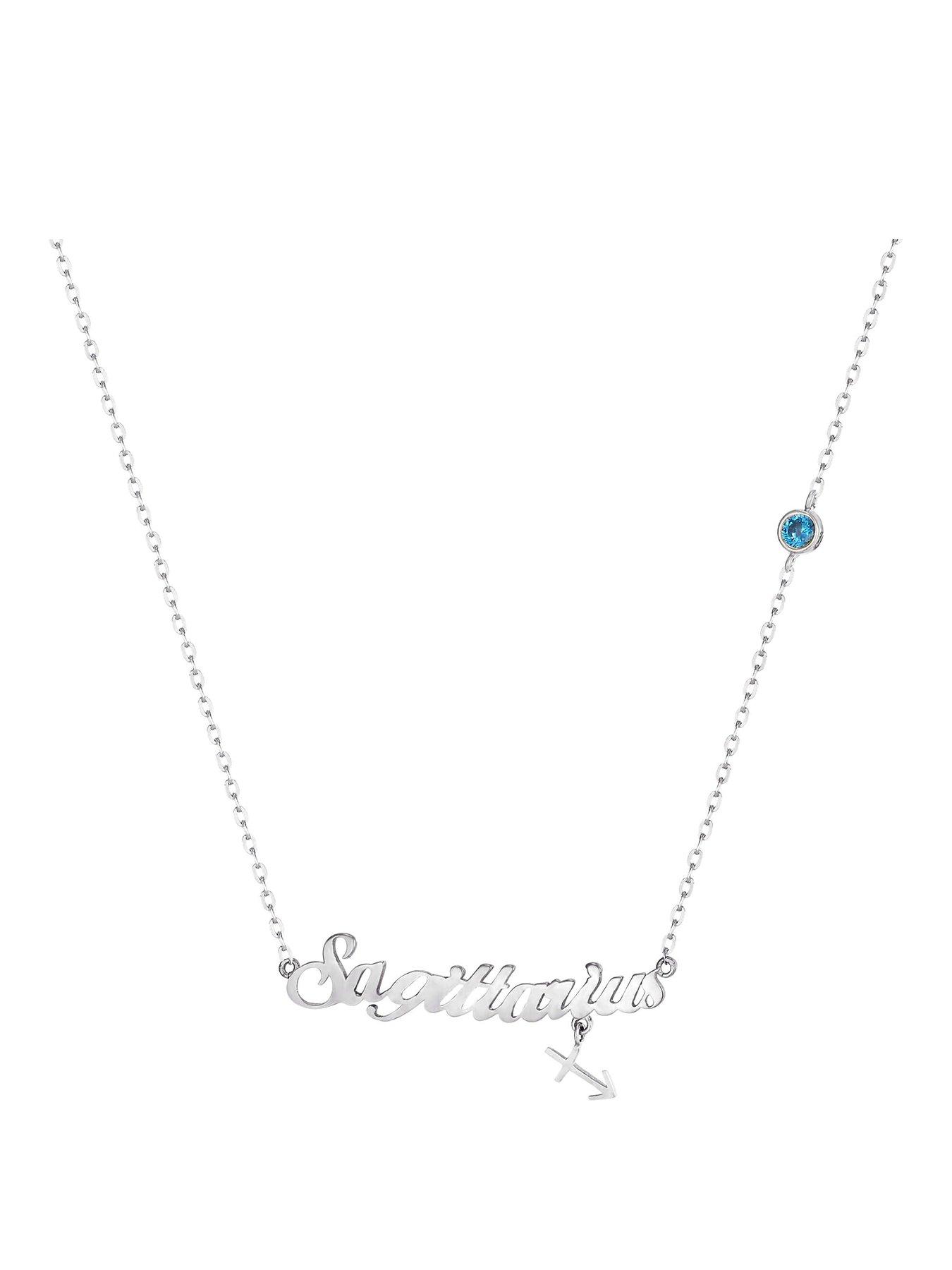 Seol + Gold Sterling Silver Birthstone Star Sign Necklace (all zodiac)