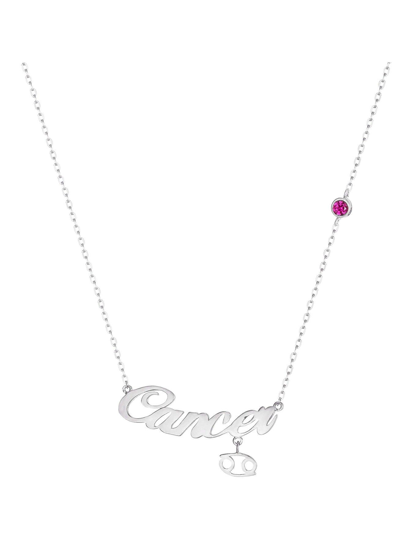 Seol + Gold Sterling Silver Birthstone Star Sign Necklace (all zodiac)