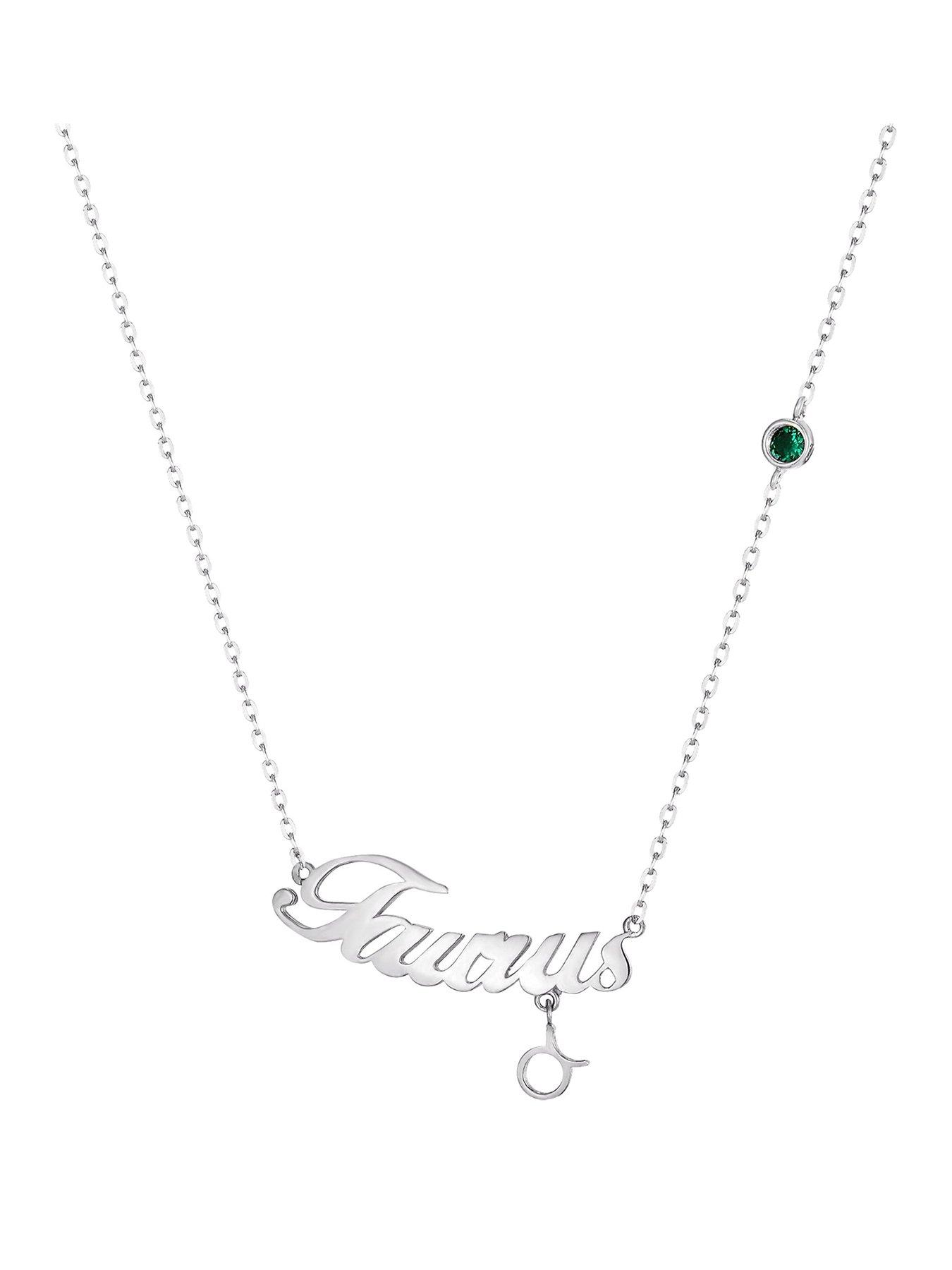 Seol + Gold Sterling Silver Birthstone Star Sign Necklace (all zodiac)