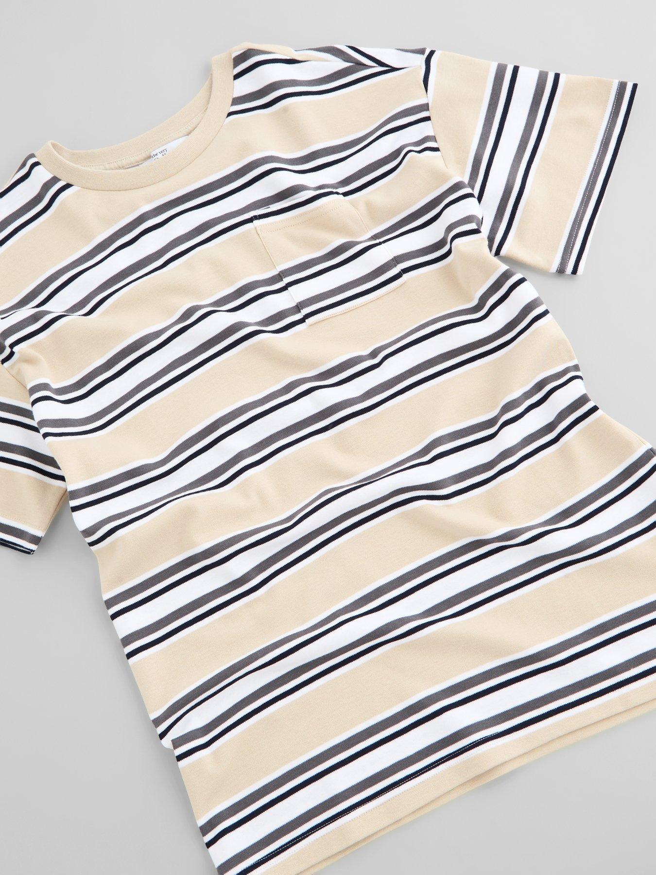 Image 4 of 6 of The Very Collection Boys Stripe T-shirt And Twill Trouser Outfit Set (3-16 years) - Multi