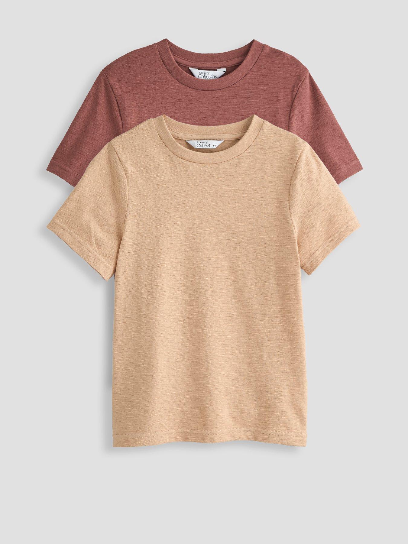 The Very Collection Boys 2 Pack Basic Jacquard T-shirt - Multi