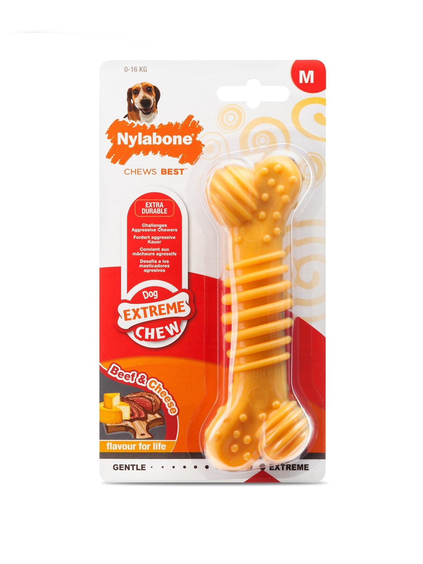 Nylabone Dog Extream Chew Texture Bone Toy Beef&Cheese Flavout Medium