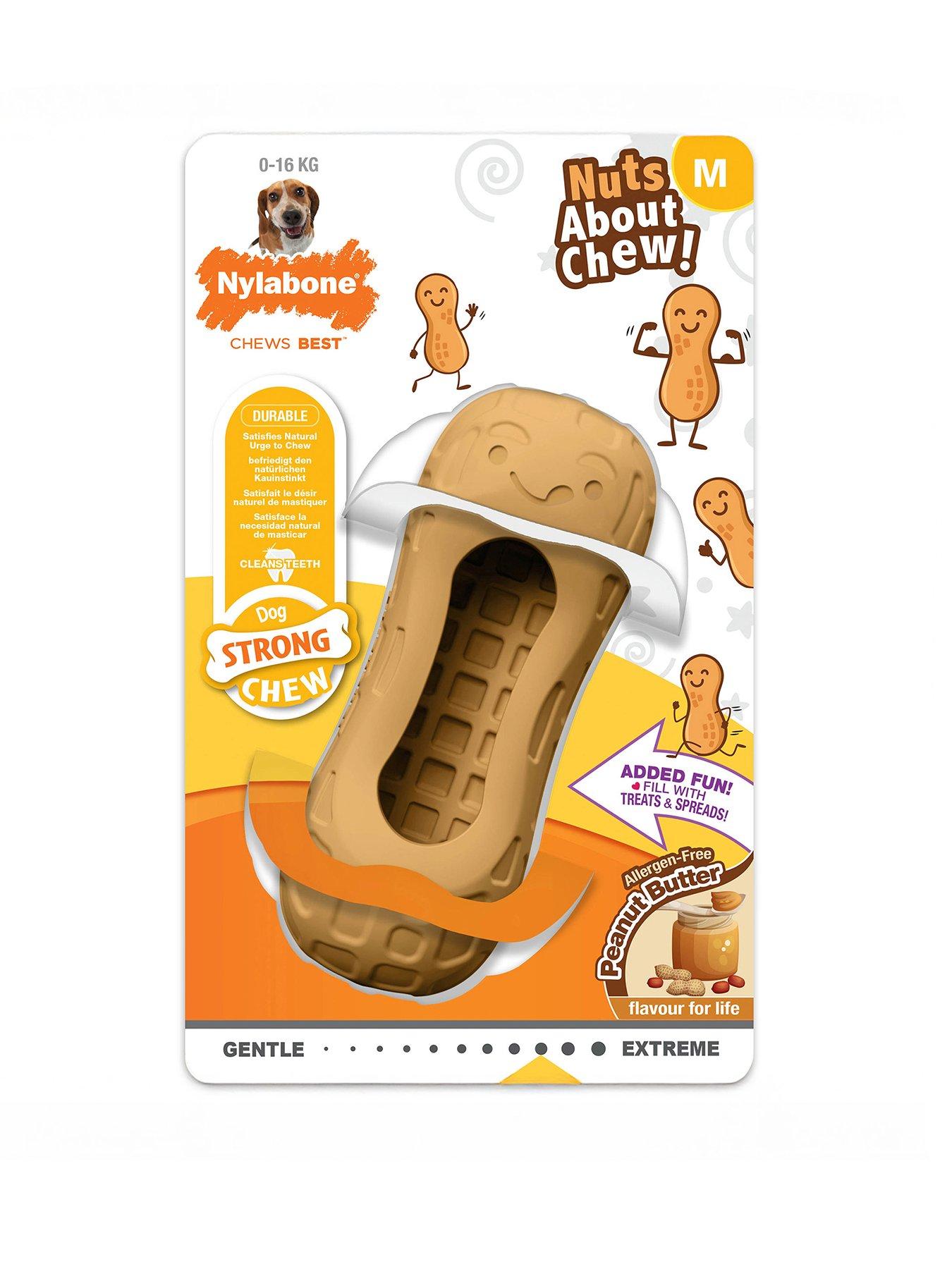 Nylabone Dog Strong Chew Peanut Butter Flavour Toy  - M