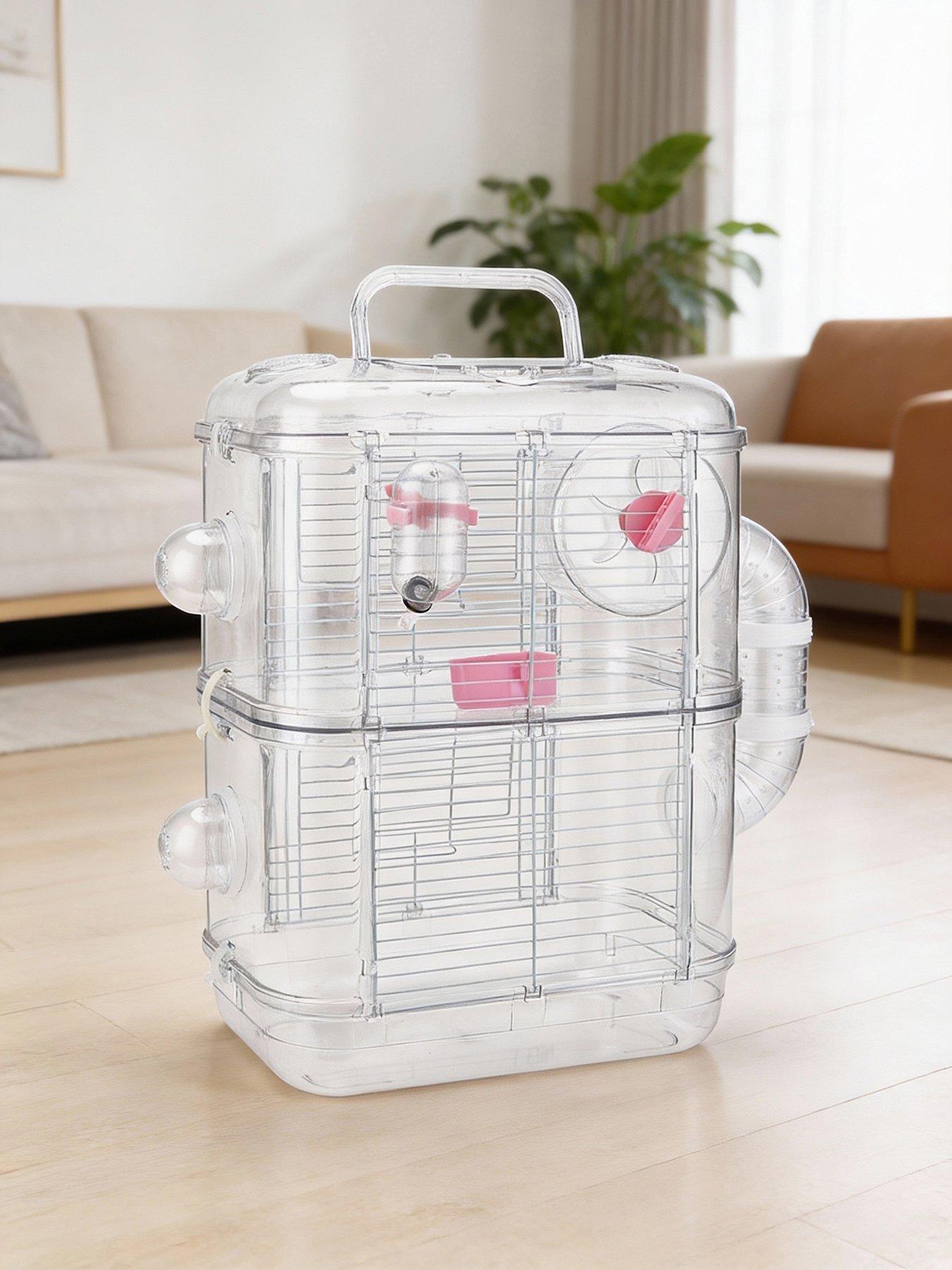  image of living-and-home-double-layer-hamster-cage-with-handle