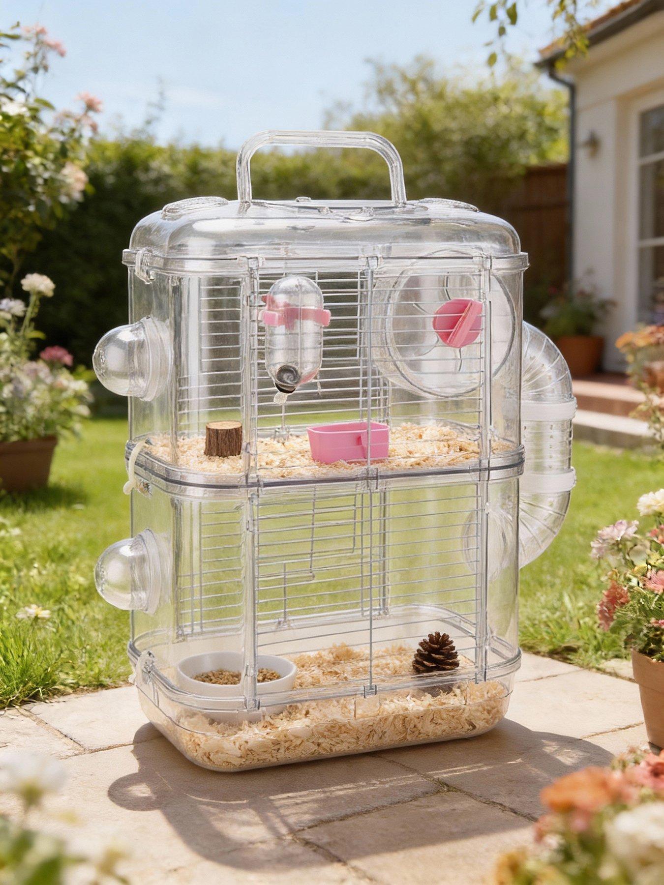  image of living-and-home-double-layer-hamster-cage-with-handle
