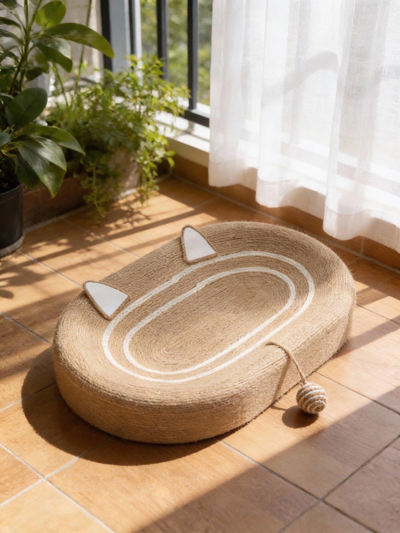 Image 1 of 7 of Living and Home Oval Cat Scratching Board Bed