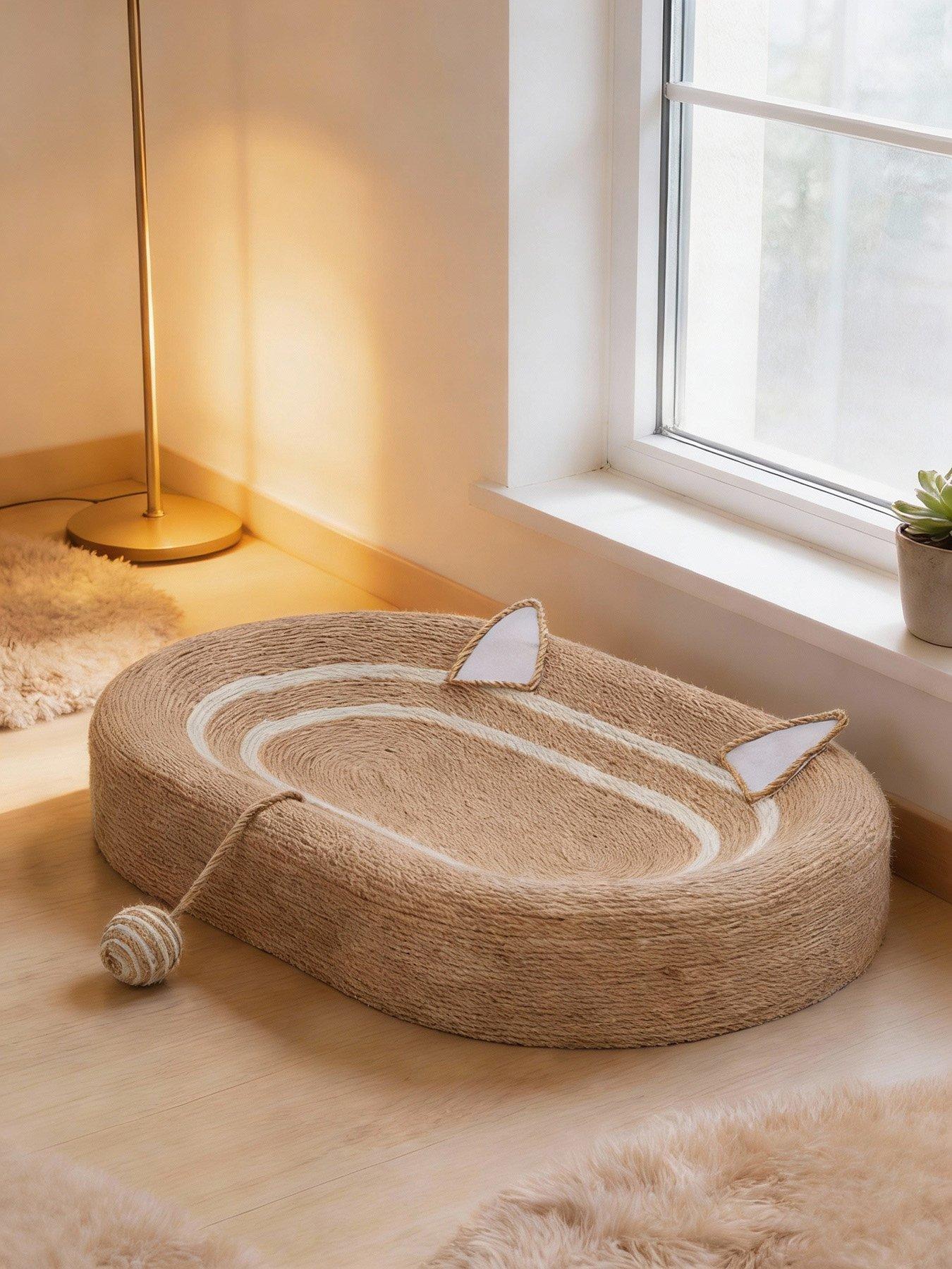 Image 6 of 7 of Living and Home Oval Cat Scratching Board Bed