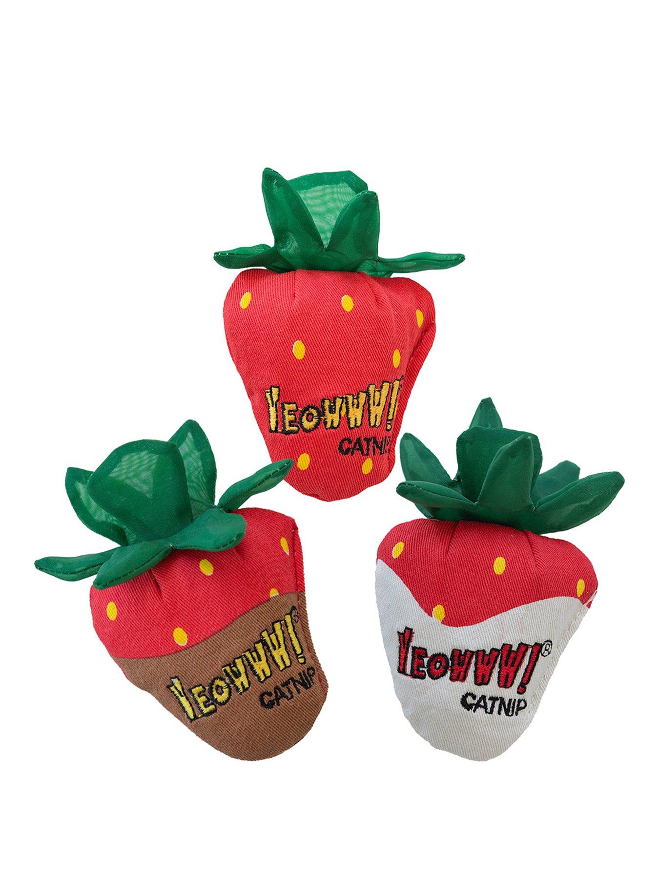  image of yeowww-strawberries-3pack-cat-toy