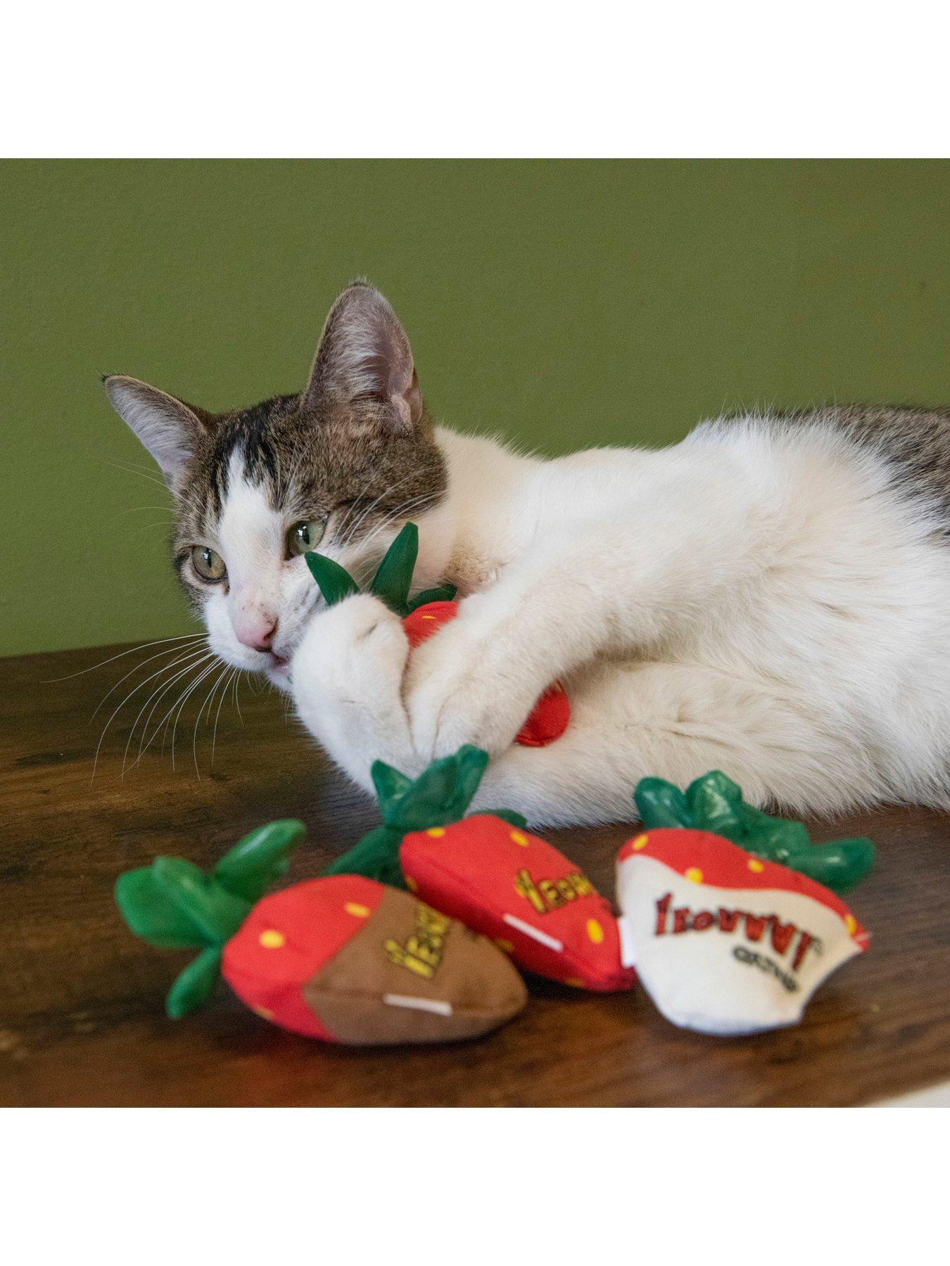  image of yeowww-strawberries-3pack-cat-toy