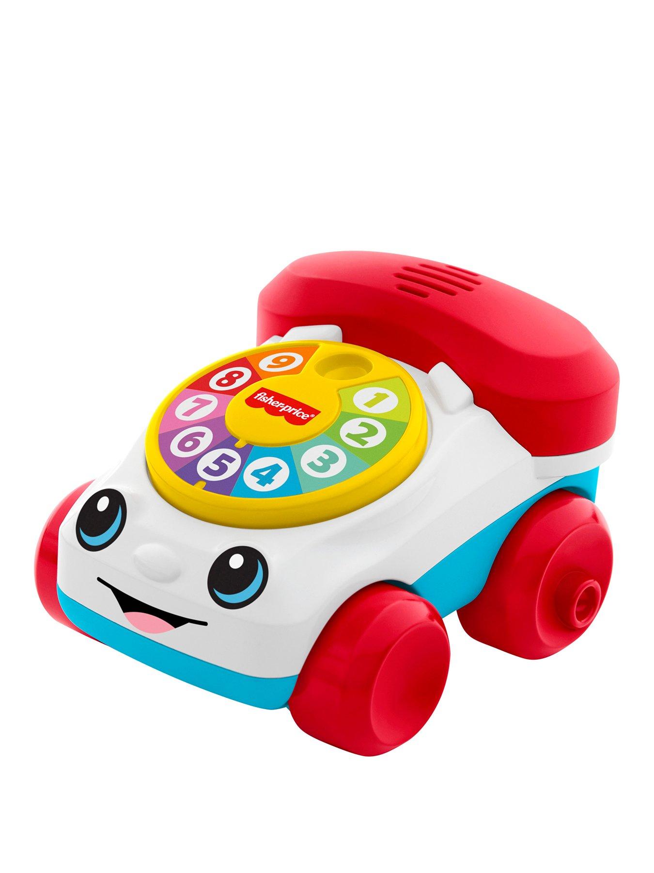 Image 1 of 7 of Fisher-Price Chatter Telephone Vehicle Push-Along Toy with Sounds for Baby &amp; Toddler