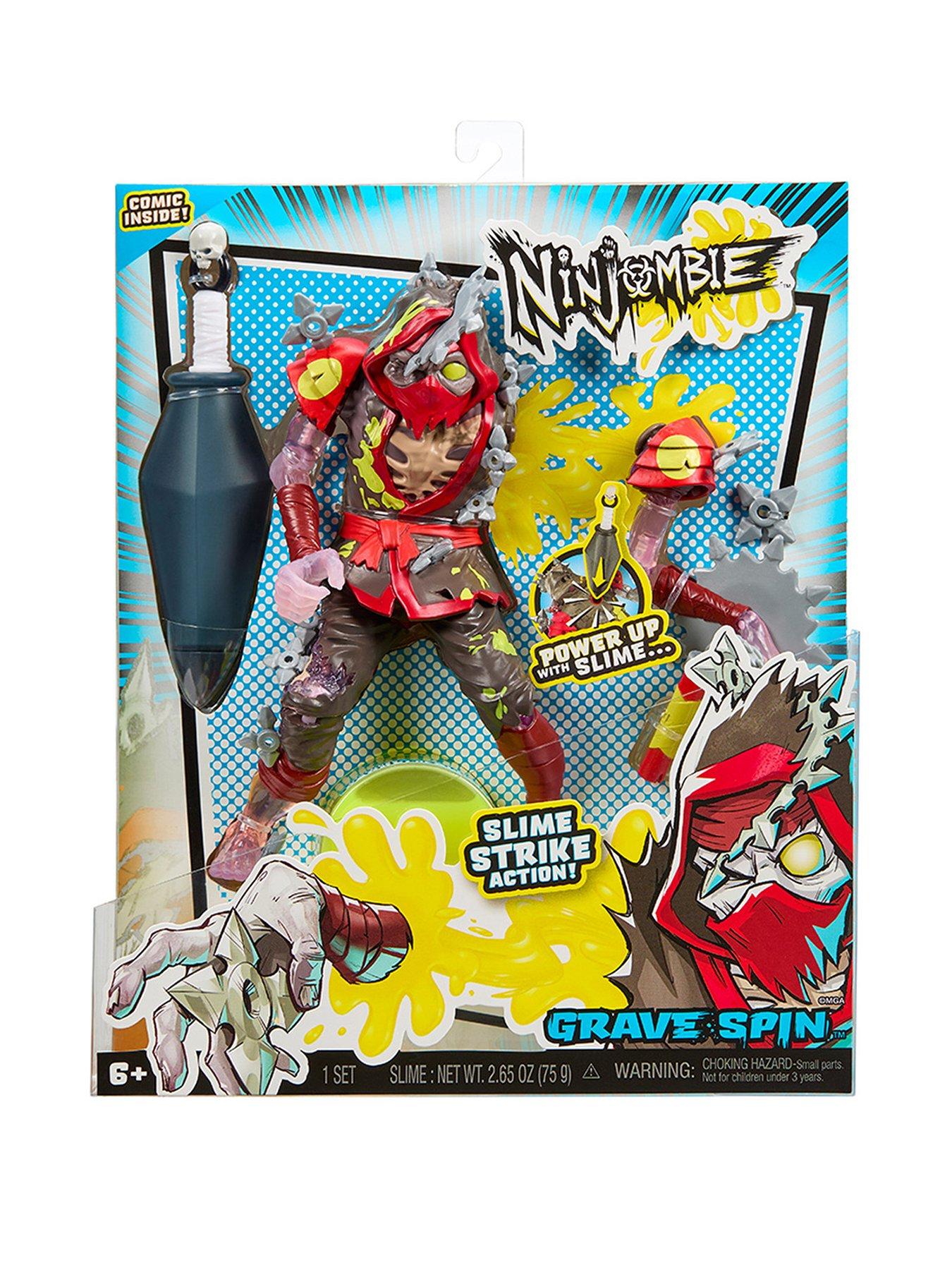 Ninjombie Action Figure - Grave Spin, Ninja Zombie with Slime