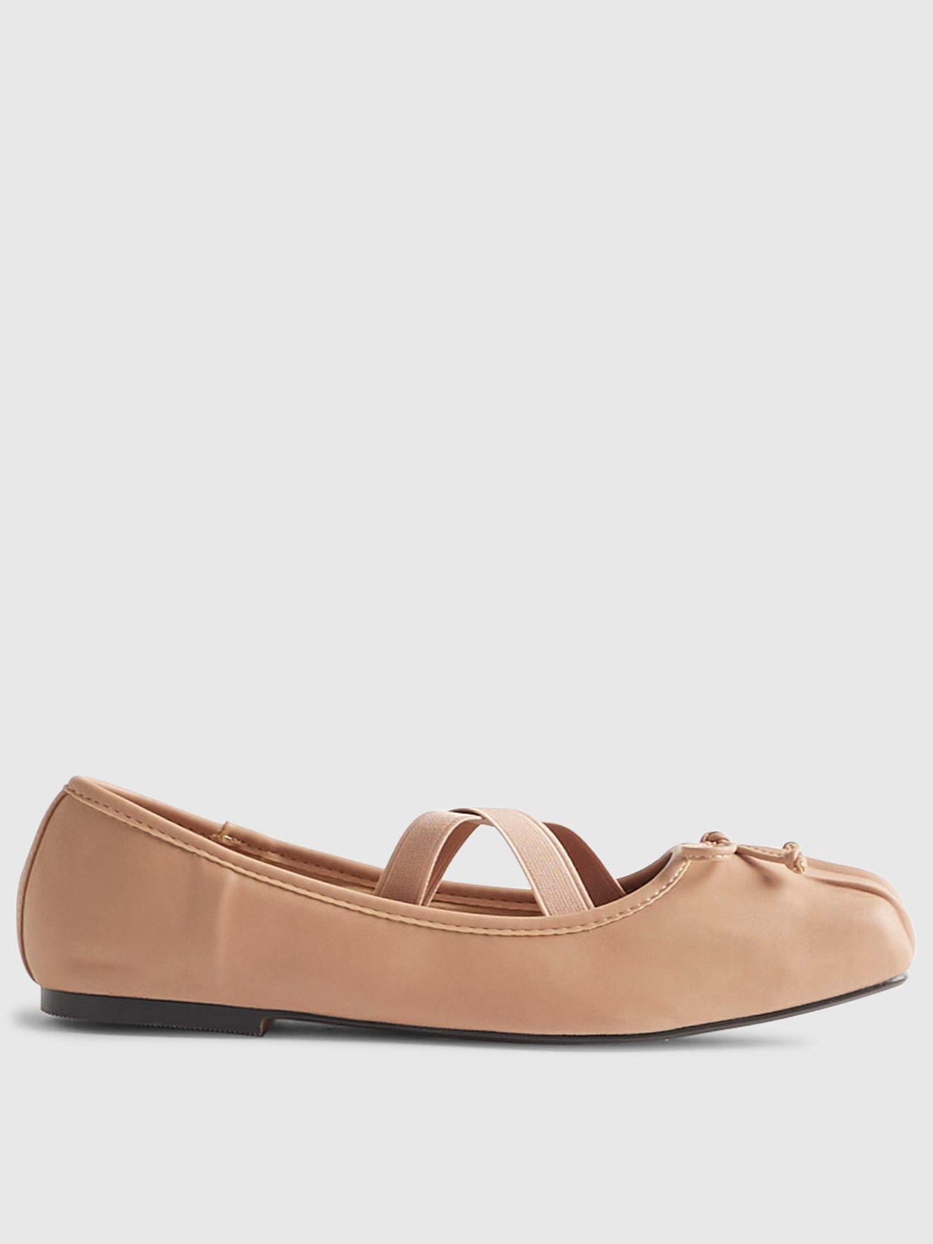 Image 2 of 6 of River Island Square Toe Ballet Pumps - Pink