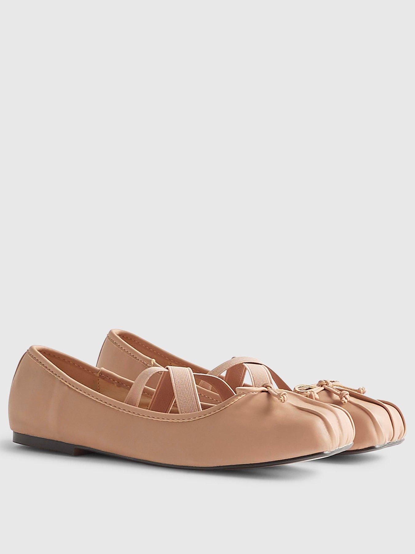Image 3 of 6 of River Island Square Toe Ballet Pumps - Pink