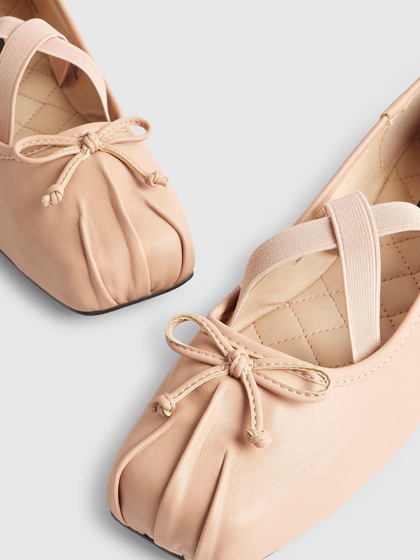 Image 5 of 6 of River Island Square Toe Ballet Pumps - Pink