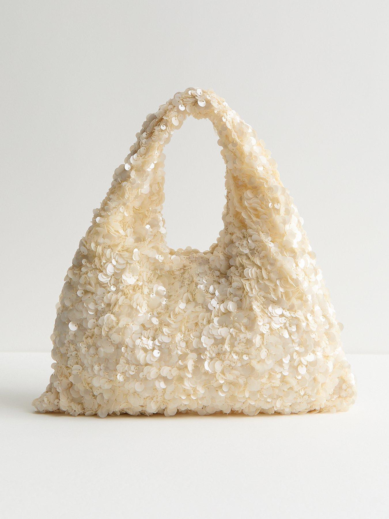  image of new-look-sequinned-grab-bag-cream