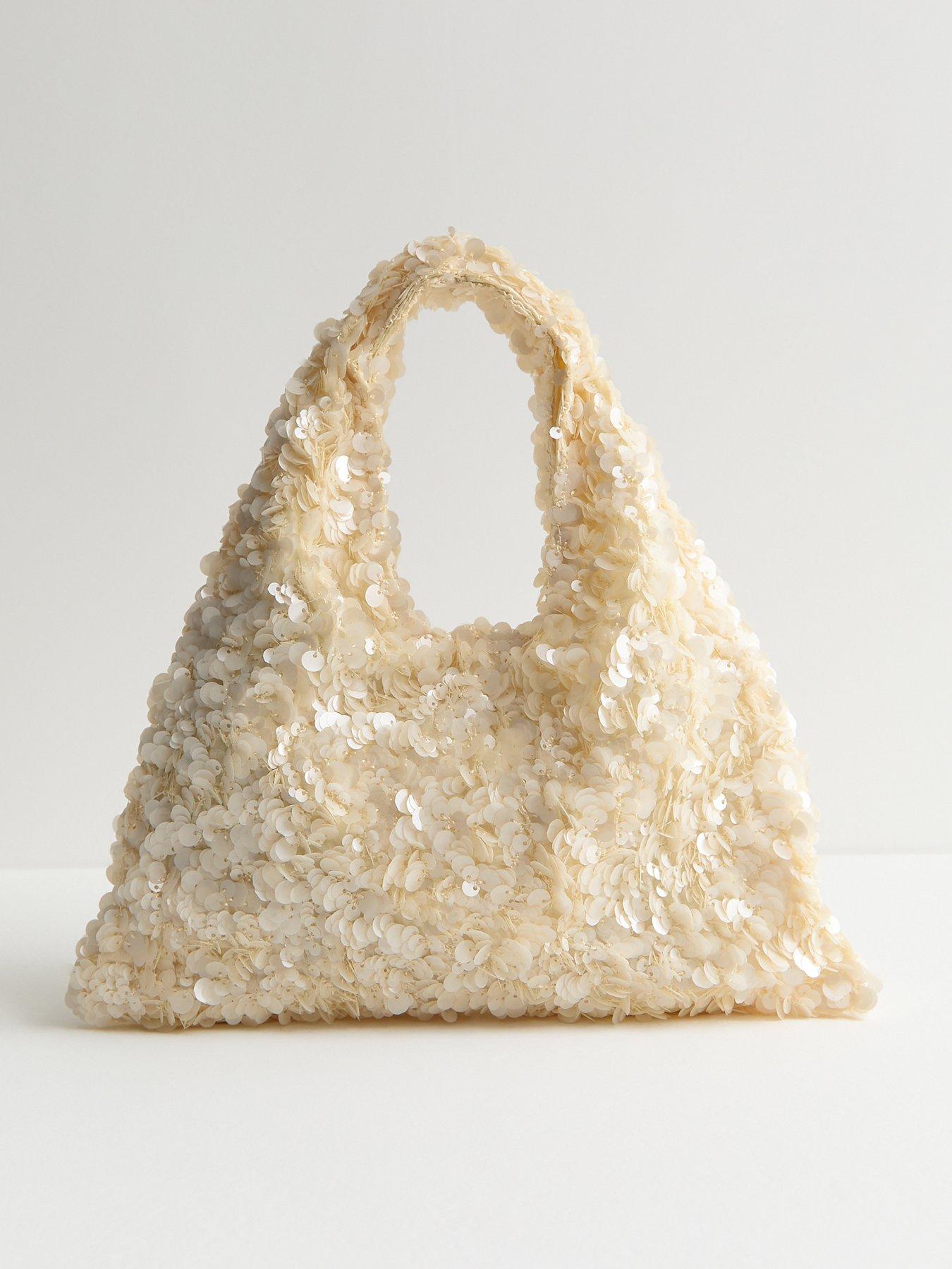  image of new-look-sequinned-grab-bag-cream