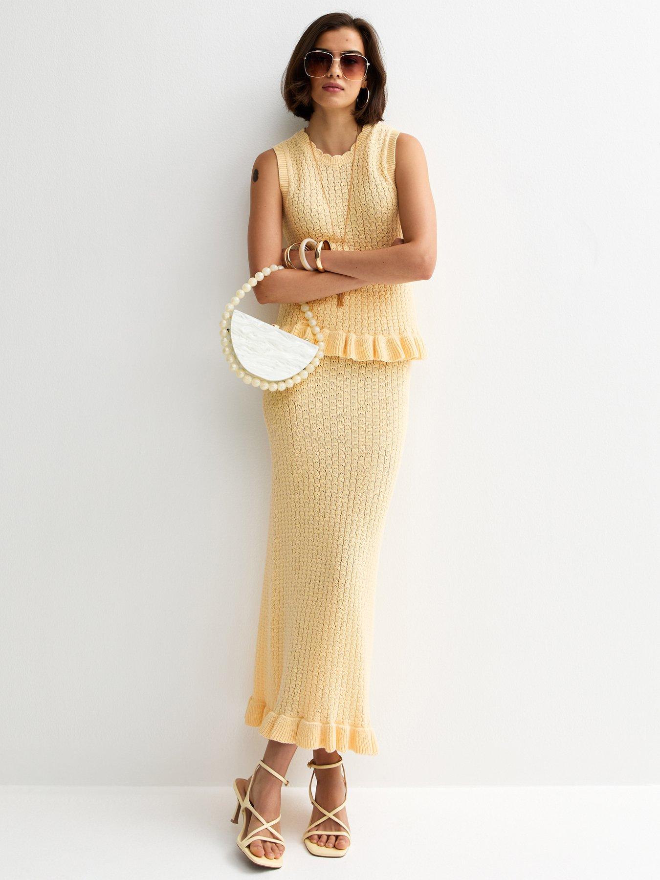 New Look Pearl Effect Box Clutch Bag - Cream