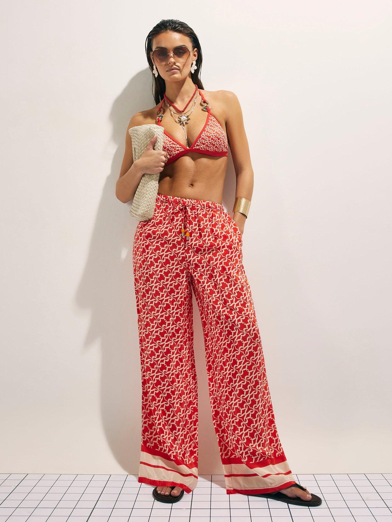 River Island Monogram Trousers - Orange