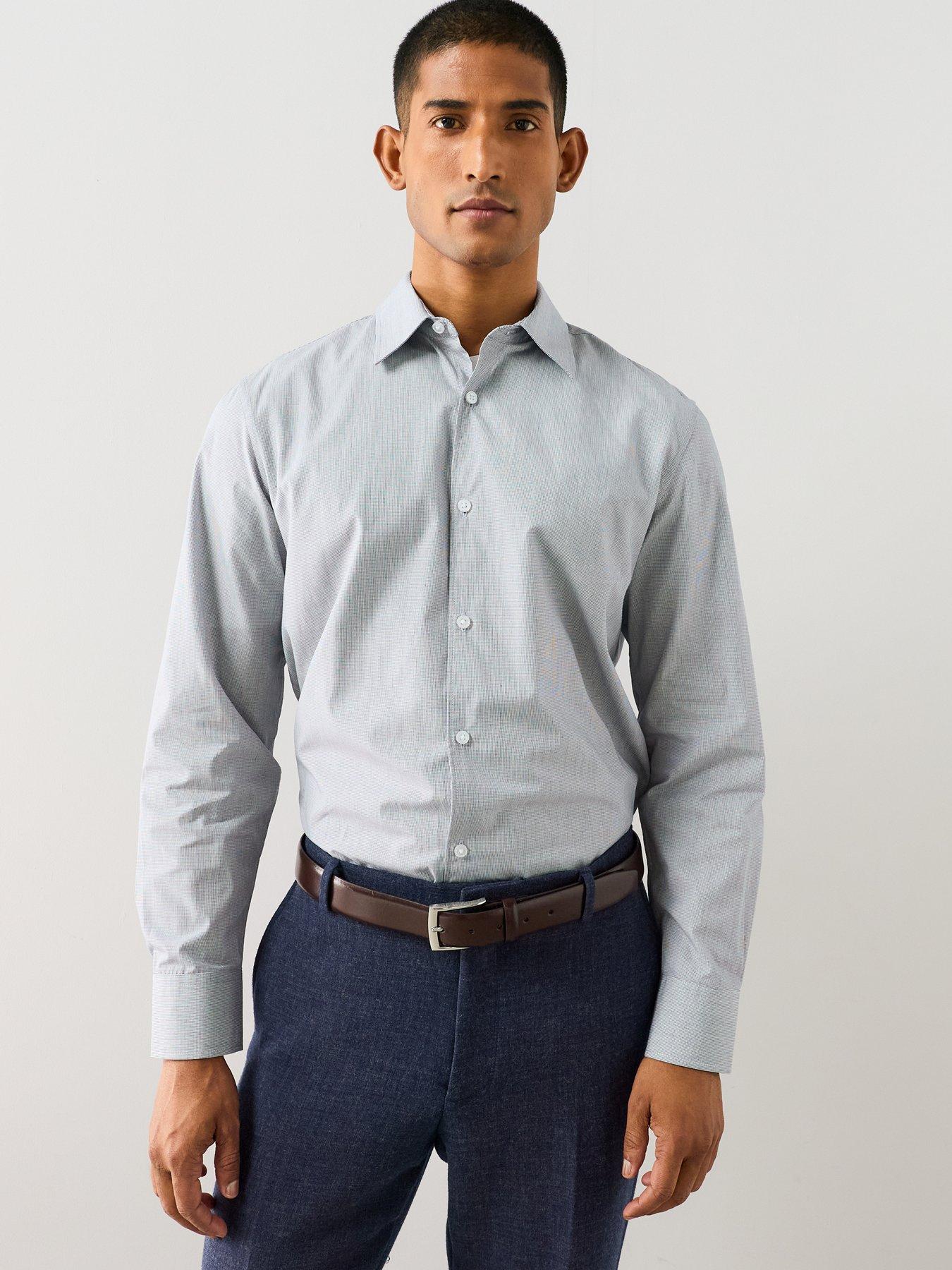 Image 6 of 7 of The Very Collection 2 Pack Pure Cotton Long Sleeve Gingham Check Shirts - Blue