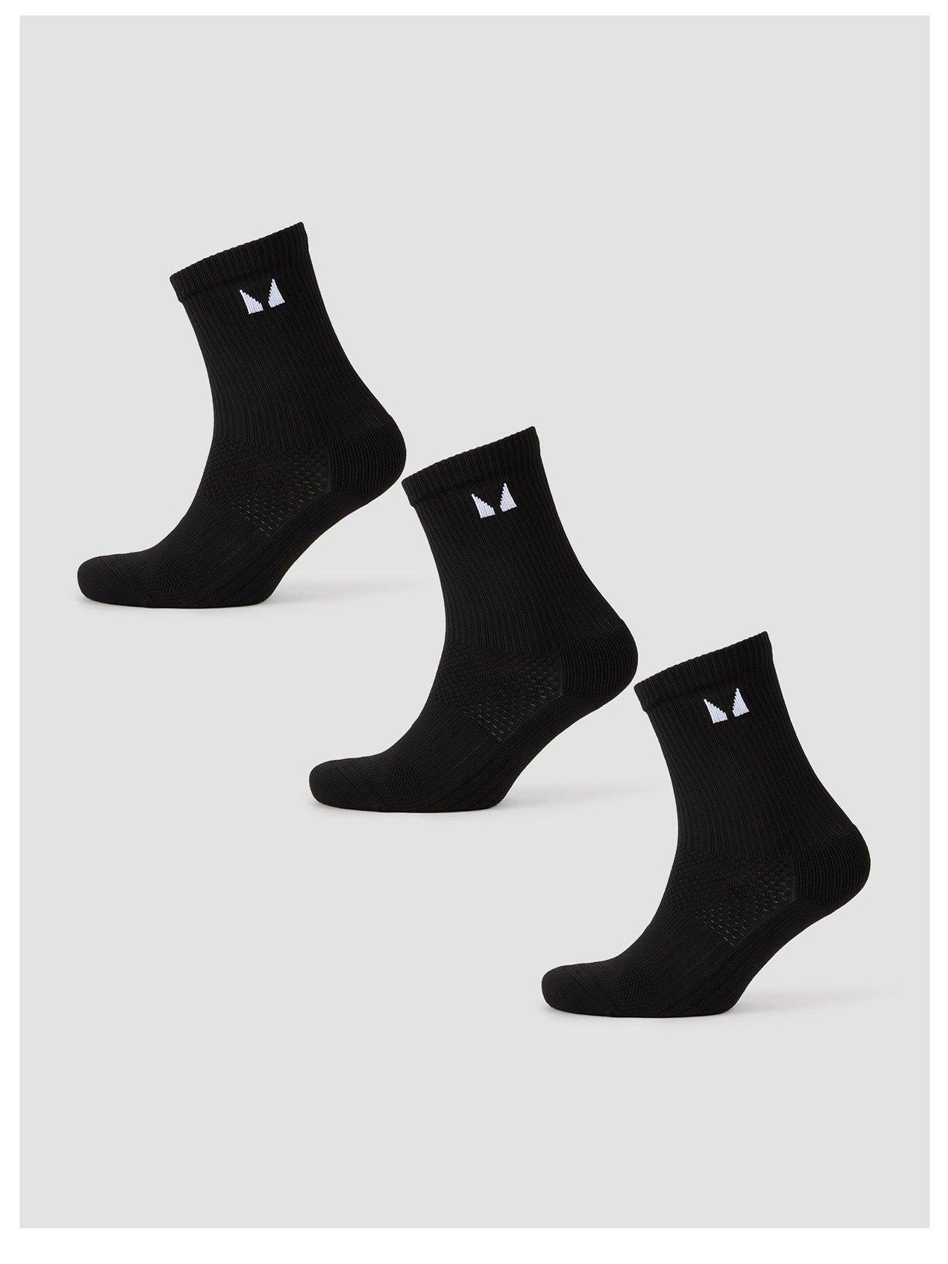 front image of myprotein-mp-running-socks-3-pack-black