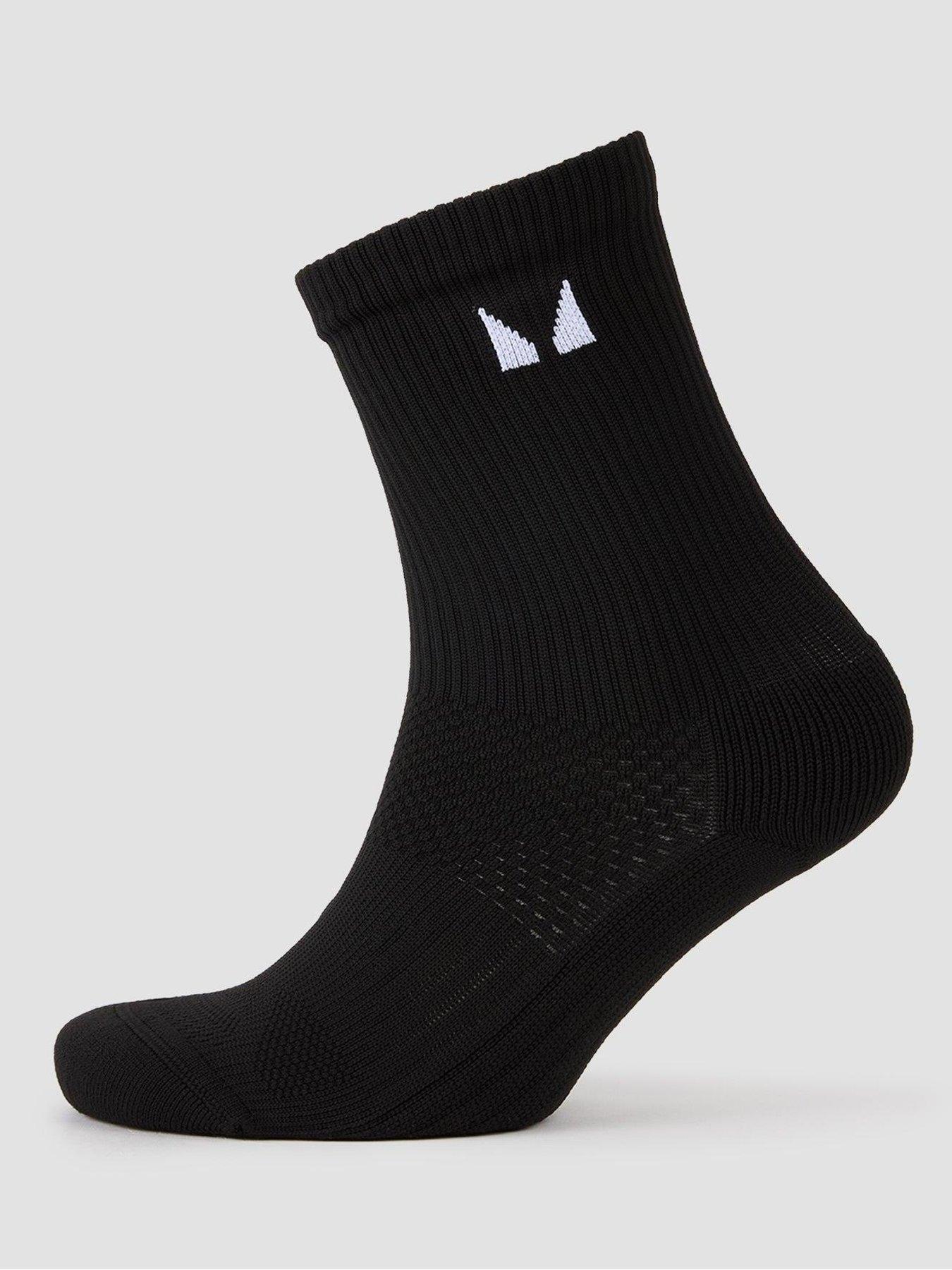 stillFront image of myprotein-mp-running-socks-3-pack-black