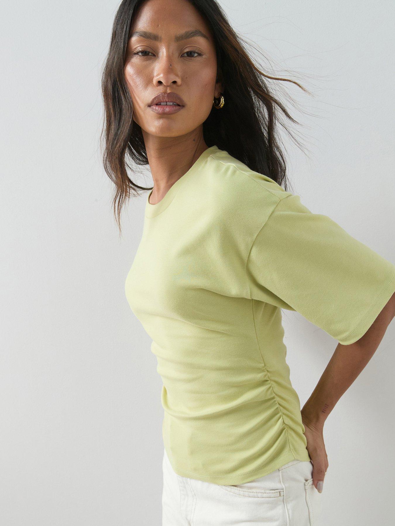 The Very Collection Ruched Waist T-Shirt - Green