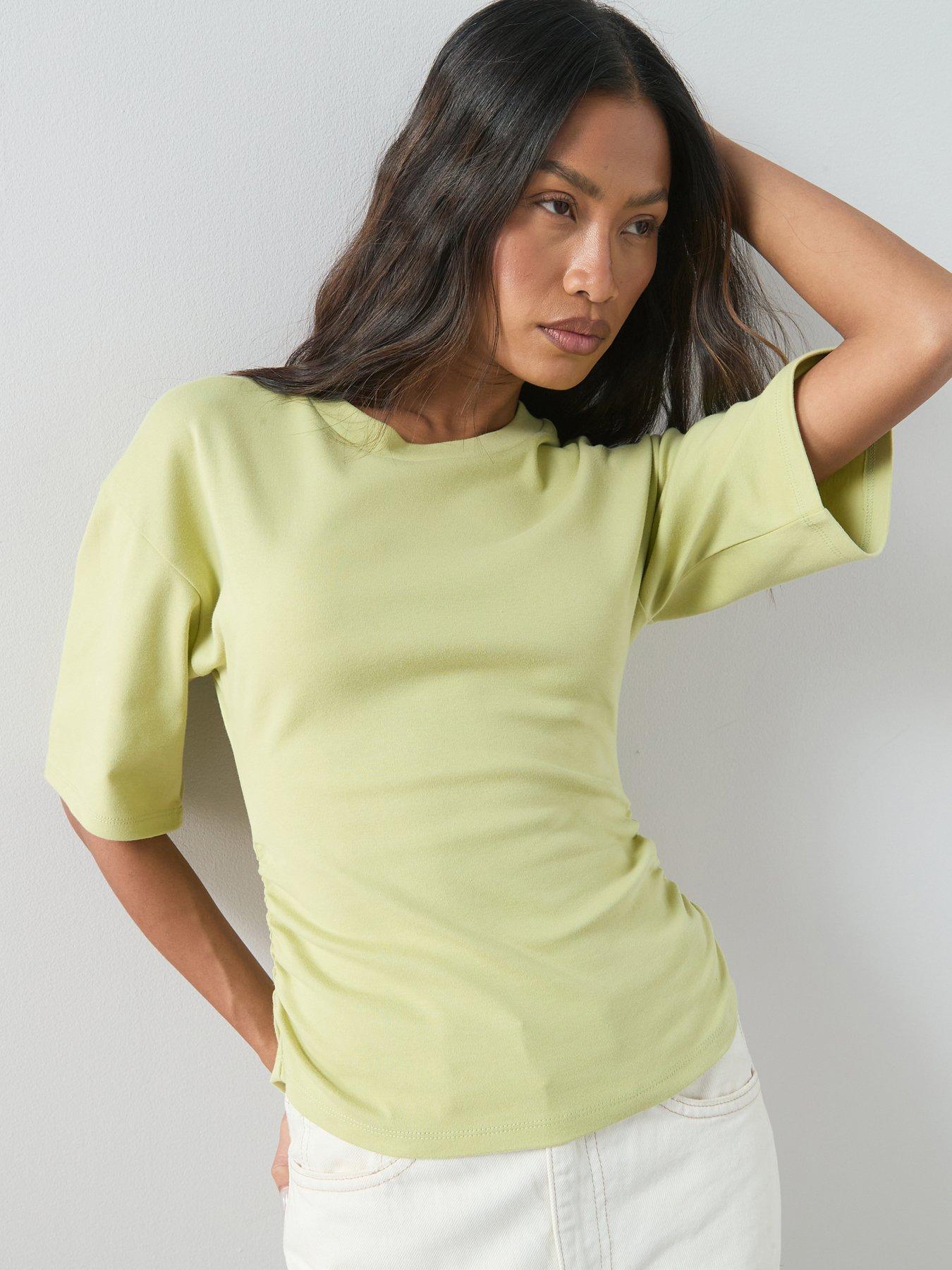 Image 5 of 7 of The Very Collection Ruched Waist T-Shirt - Green