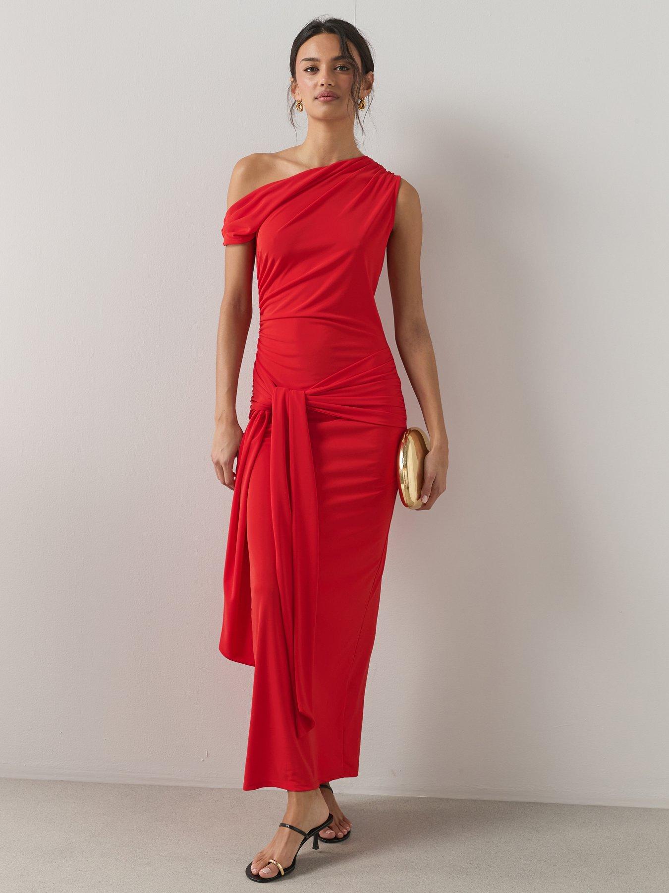 The Very Collection Off The Shoulder Tie Waist Midaxi Dress