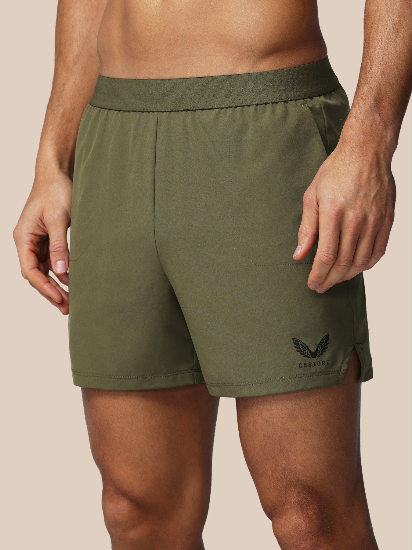 Castore Mens Training 7 Inch Branded Elastic Shorts - Green