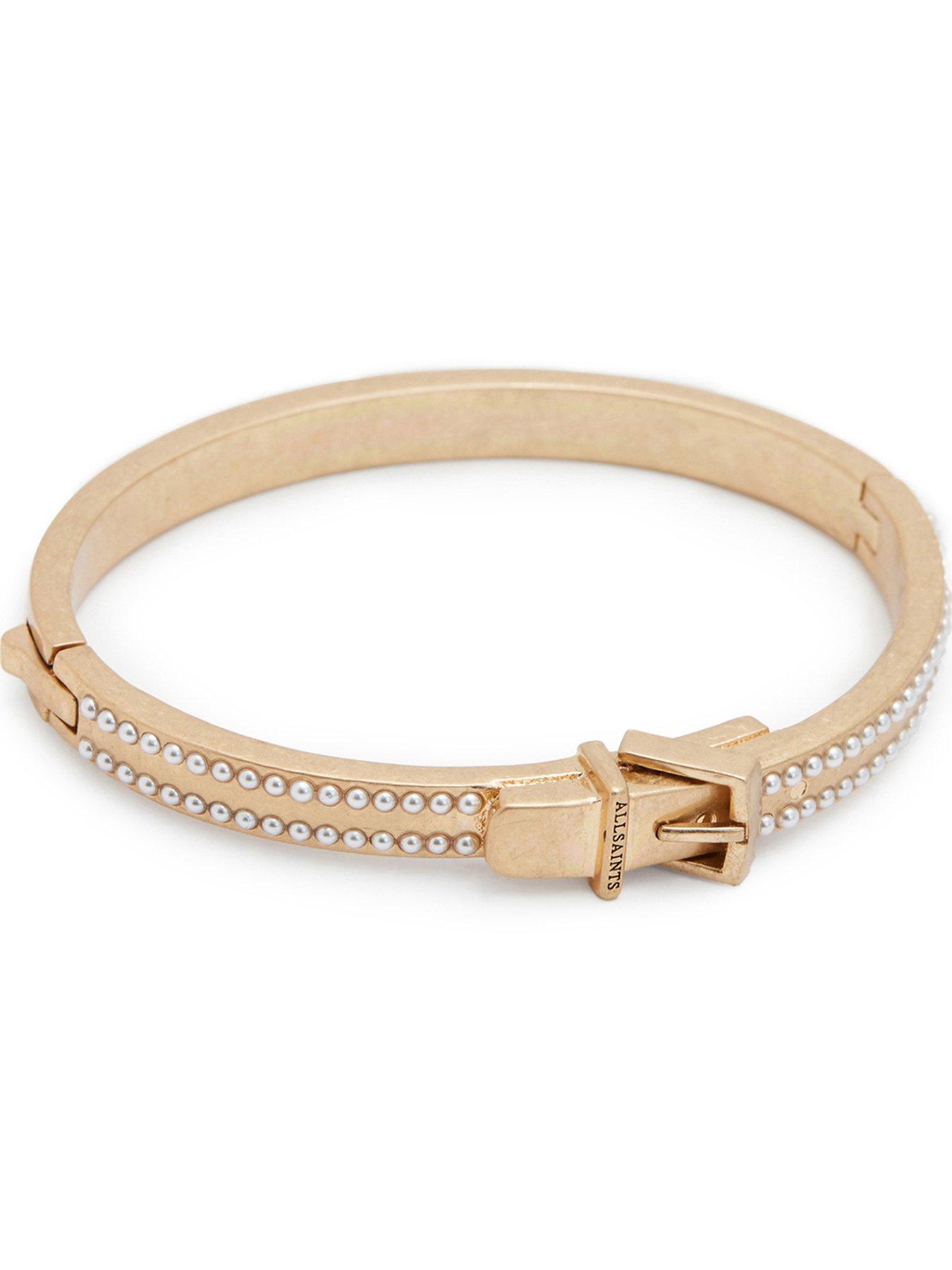  image of allsaints-pearl-belt-bangle-gold