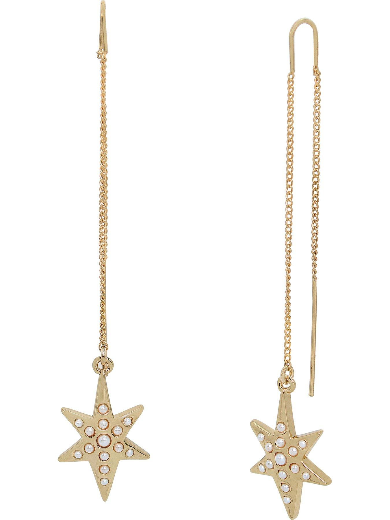  image of allsaints-star-threader-earrings-gold