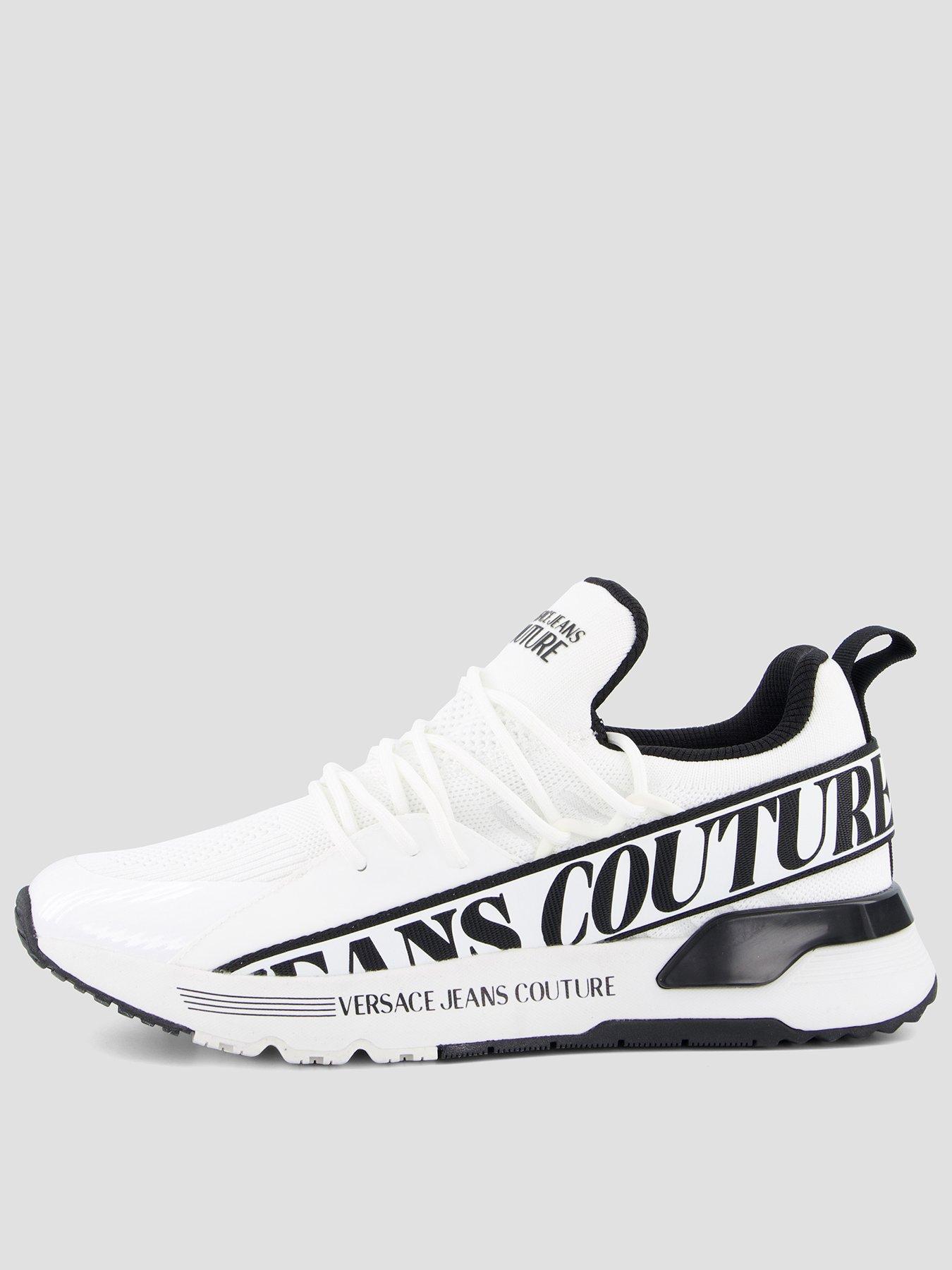 Versace Jeans Couture Dynamic Side Logo Knitted Runner Trainers - White