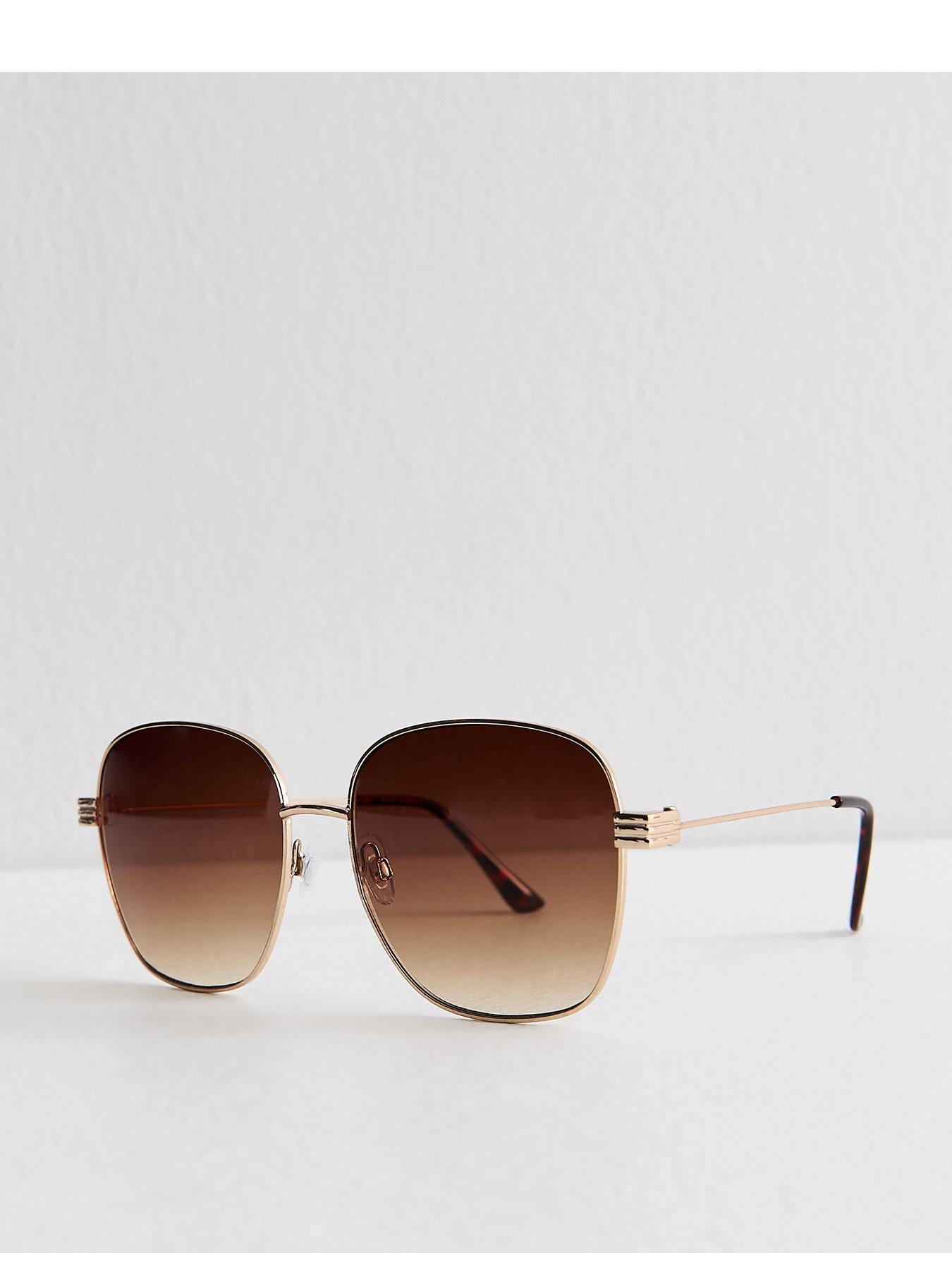 New Look Brown Oversized Round Sunglasses