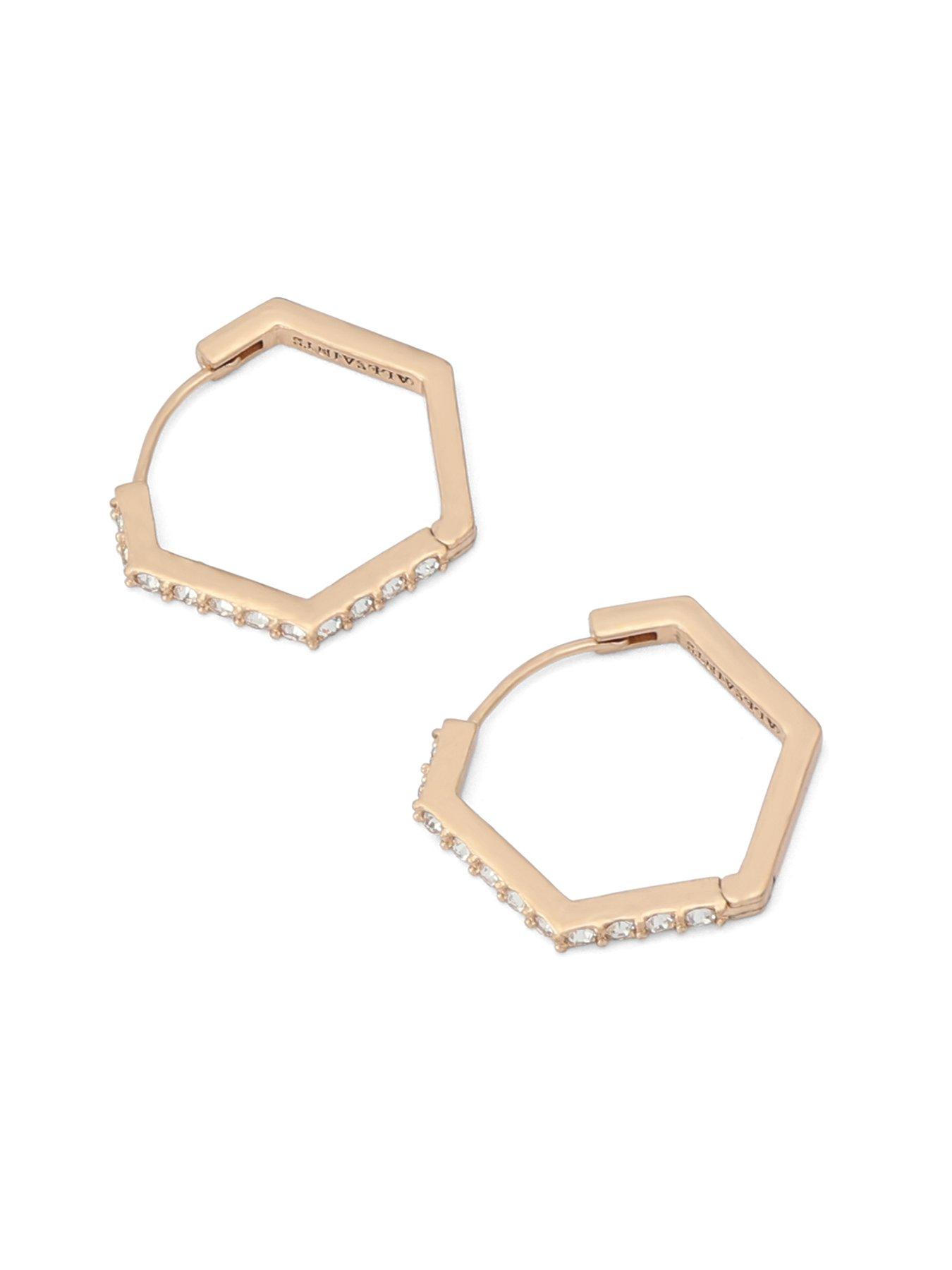  image of allsaints-hex-huggie-earrings-gold