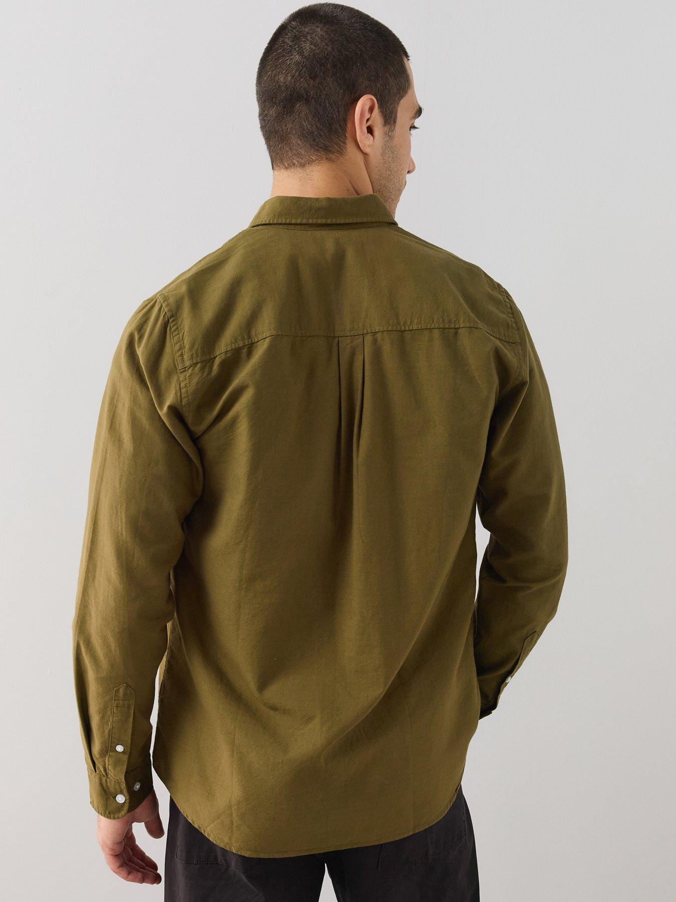 Image 2 of 7 of The Very Collection Long Sleeve Oxford Shirt - Dark Khaki