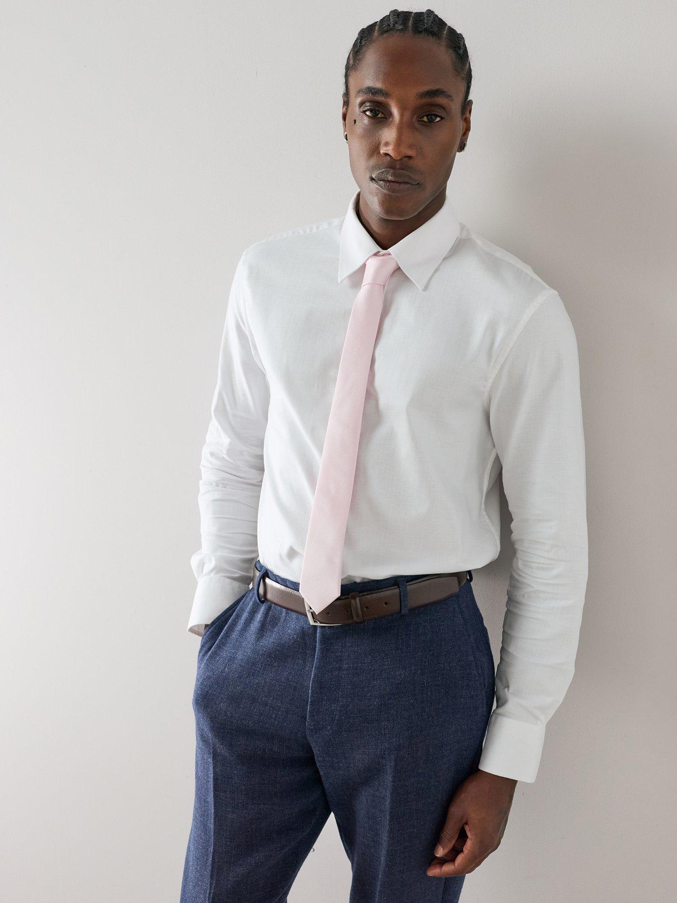 Image 1 of 7 of The Very Collection Long Sleeve Premium Formal Shirt - White