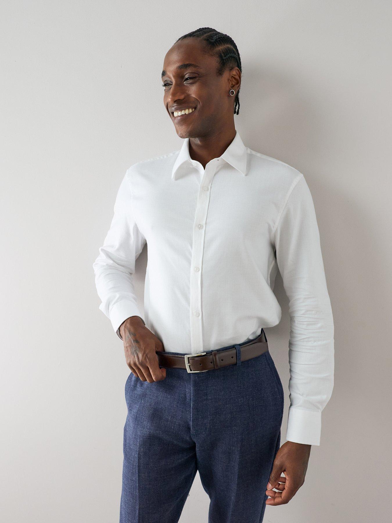 Image 5 of 7 of The Very Collection Long Sleeve Premium Formal Shirt - White