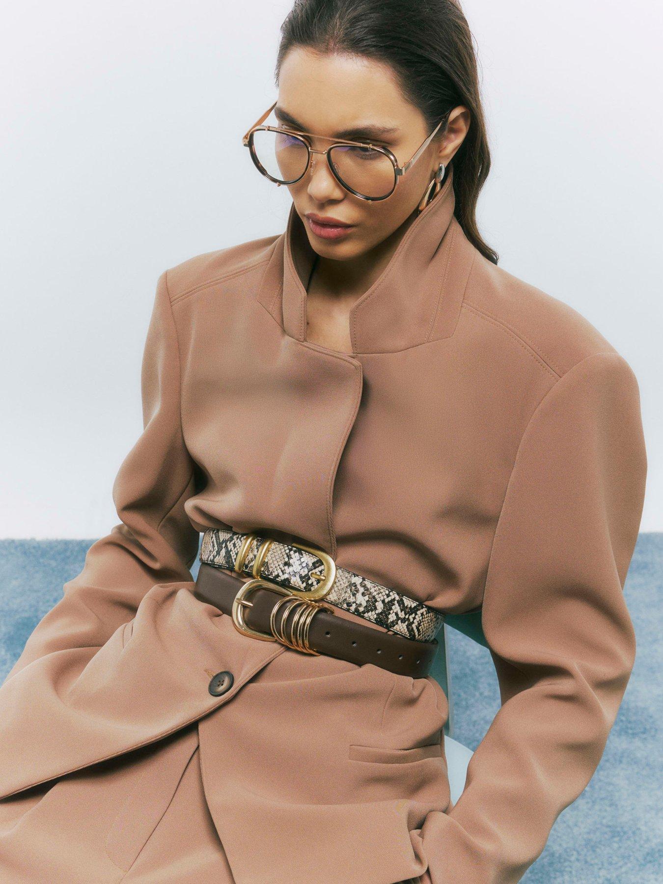Image 4 of 4 of River Island Long Sleeve Oversized Blazer - Brown