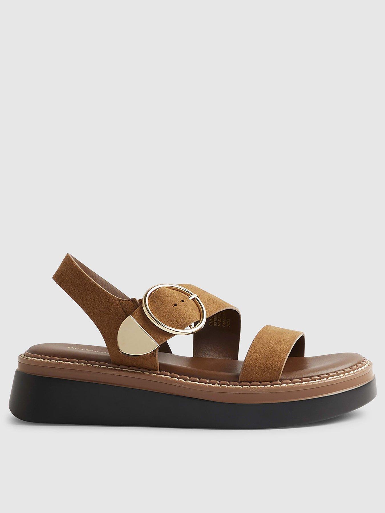  image of river-island-wide-ring-block-flatform-brown