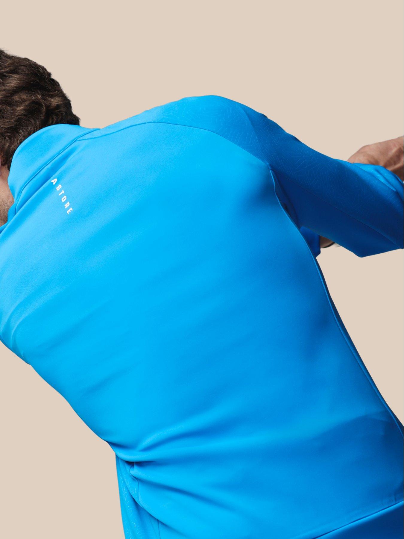  image of castore-mens-golf-flex-debossed-14-zip-top--blue