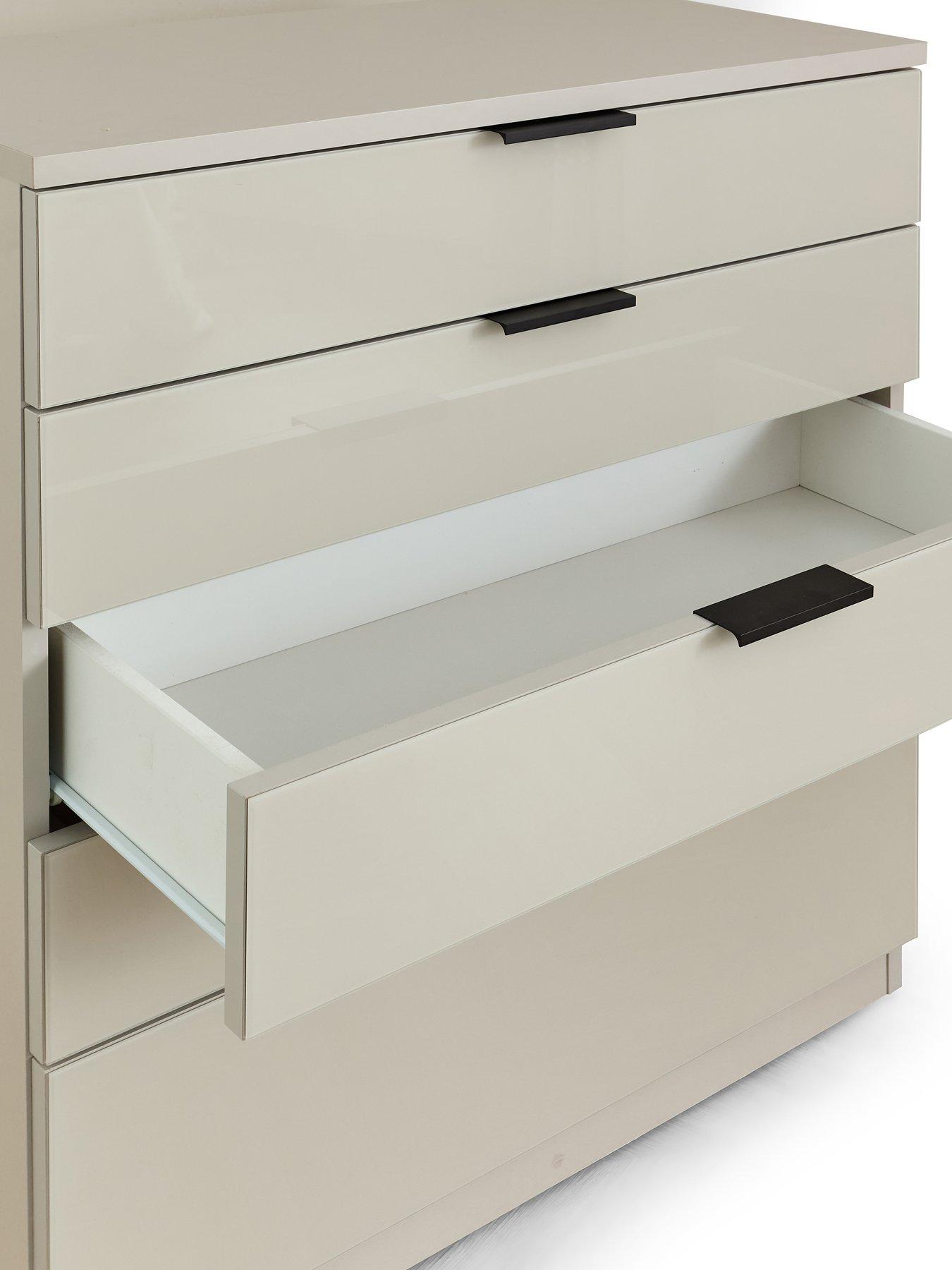 Image 5 of 7 of The Very Collection Palma Glass 5 Drawer Chest - Oatmeal - FSC&reg; Certified