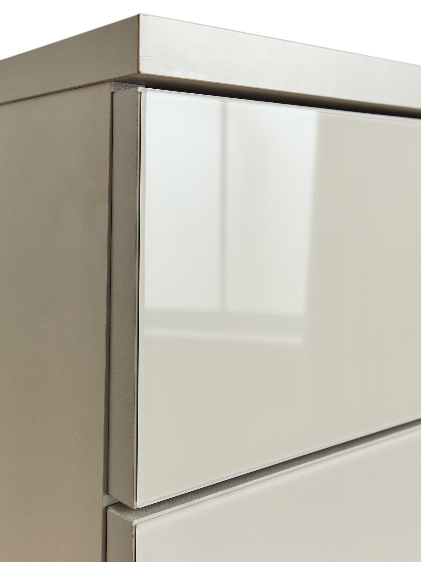 Image 7 of 7 of The Very Collection Palma Glass 5 Drawer Chest - Oatmeal - FSC&reg; Certified