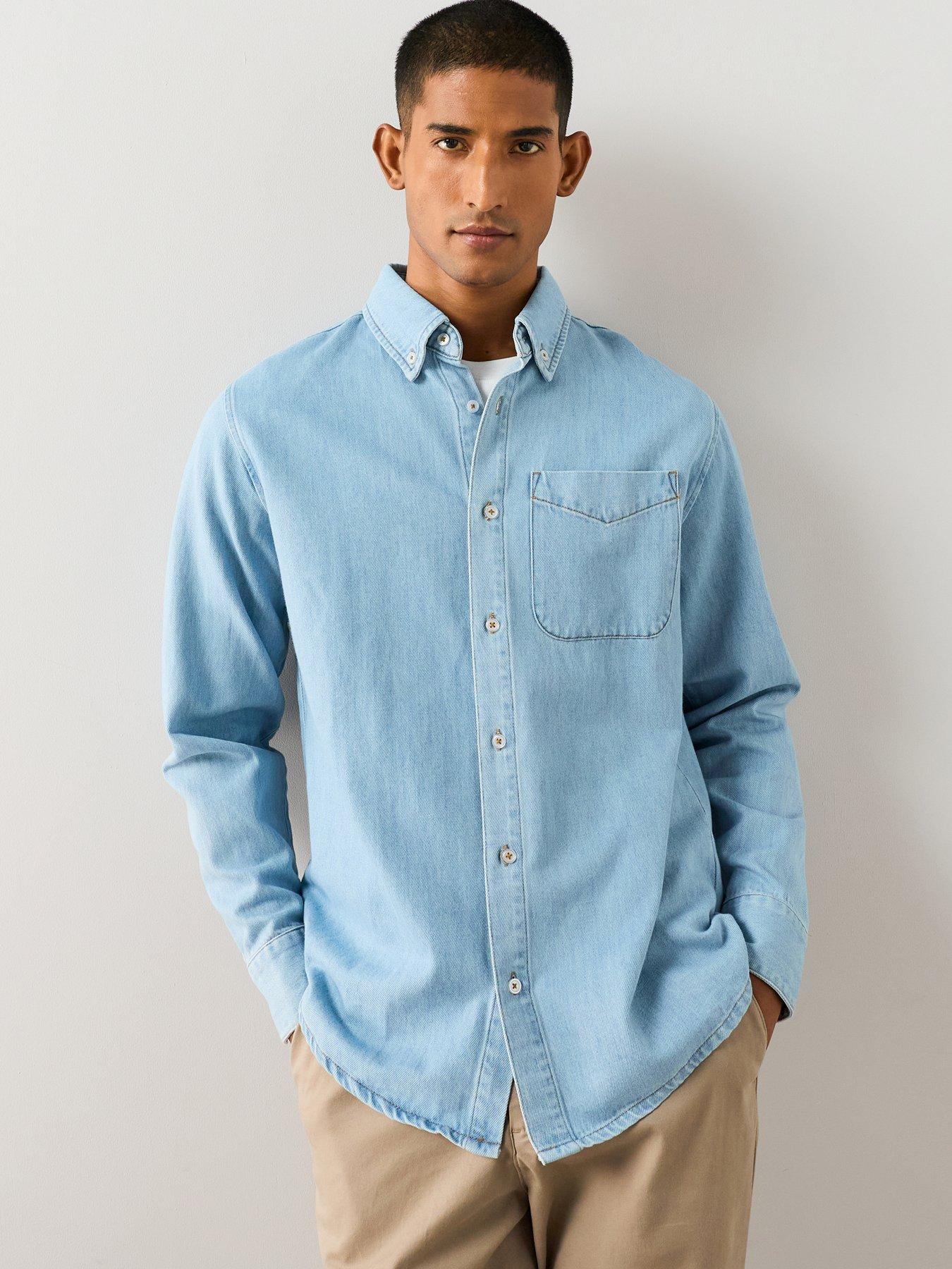 The Very Collection Long Sleeve Denim Shirt - Mid Blue